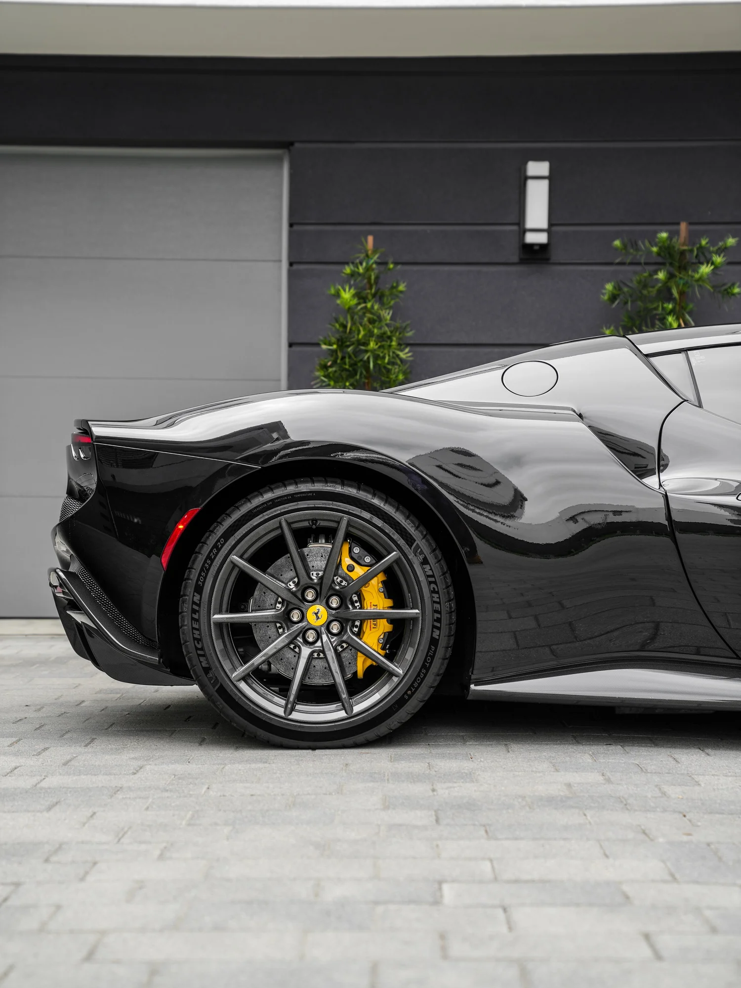 Ferrari 296 GTB PPF & Custom Decals after Paint Protection Film (PPF) and Custom Graphics, rear-right three-quarter view