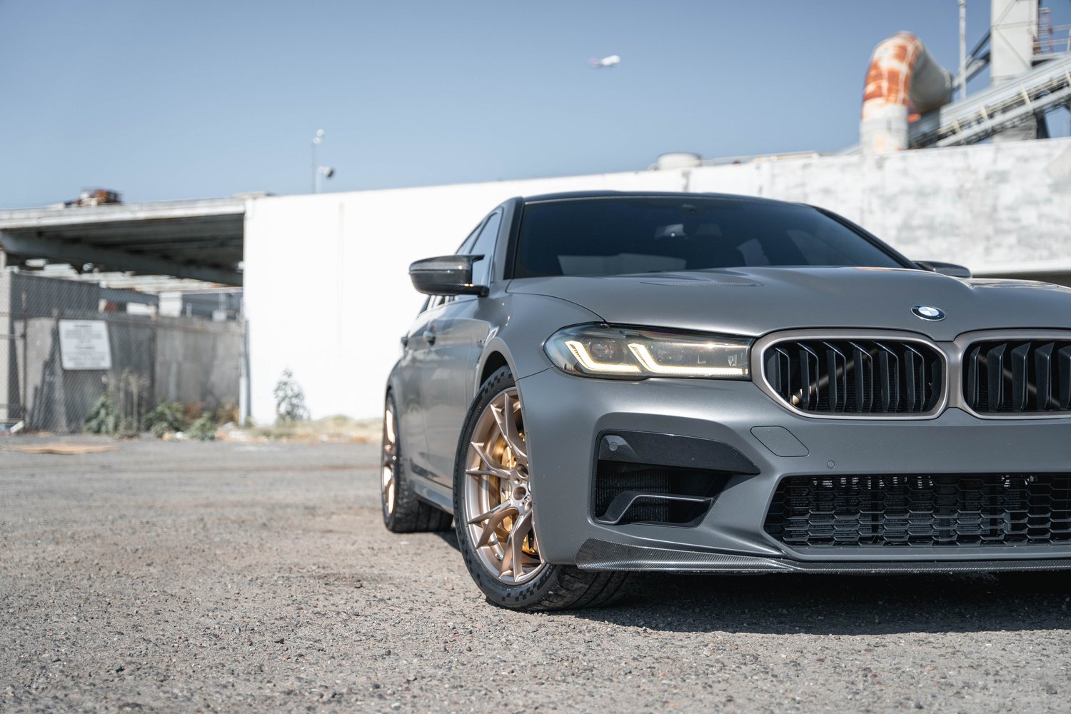 BMW M5 CS after Matte PPF, Window Tint and Ceramic Coating, front-right three-quarter view