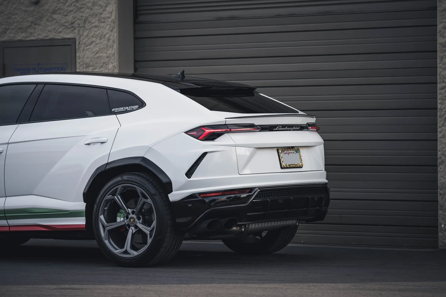 Lamborghini Urus Custom Project after Vinyl Wrap, direct rear view