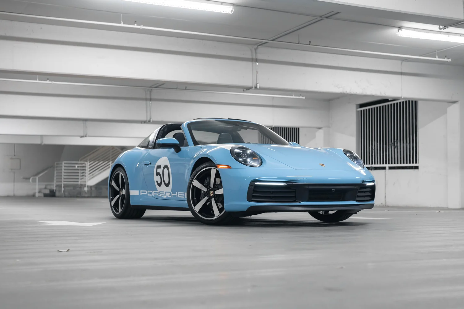 Porsche 992.1 Targa 4S Heritage Design Tribute Wrap after Vinyl Wrap, front-left three-quarter view