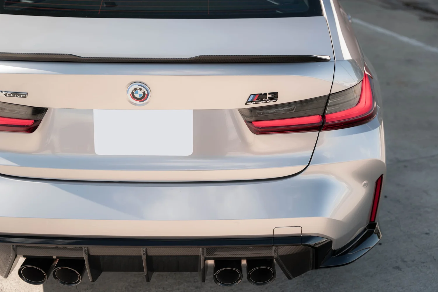 BMW M3 Gloss Silver Vinyl Wrap, front-seat interior