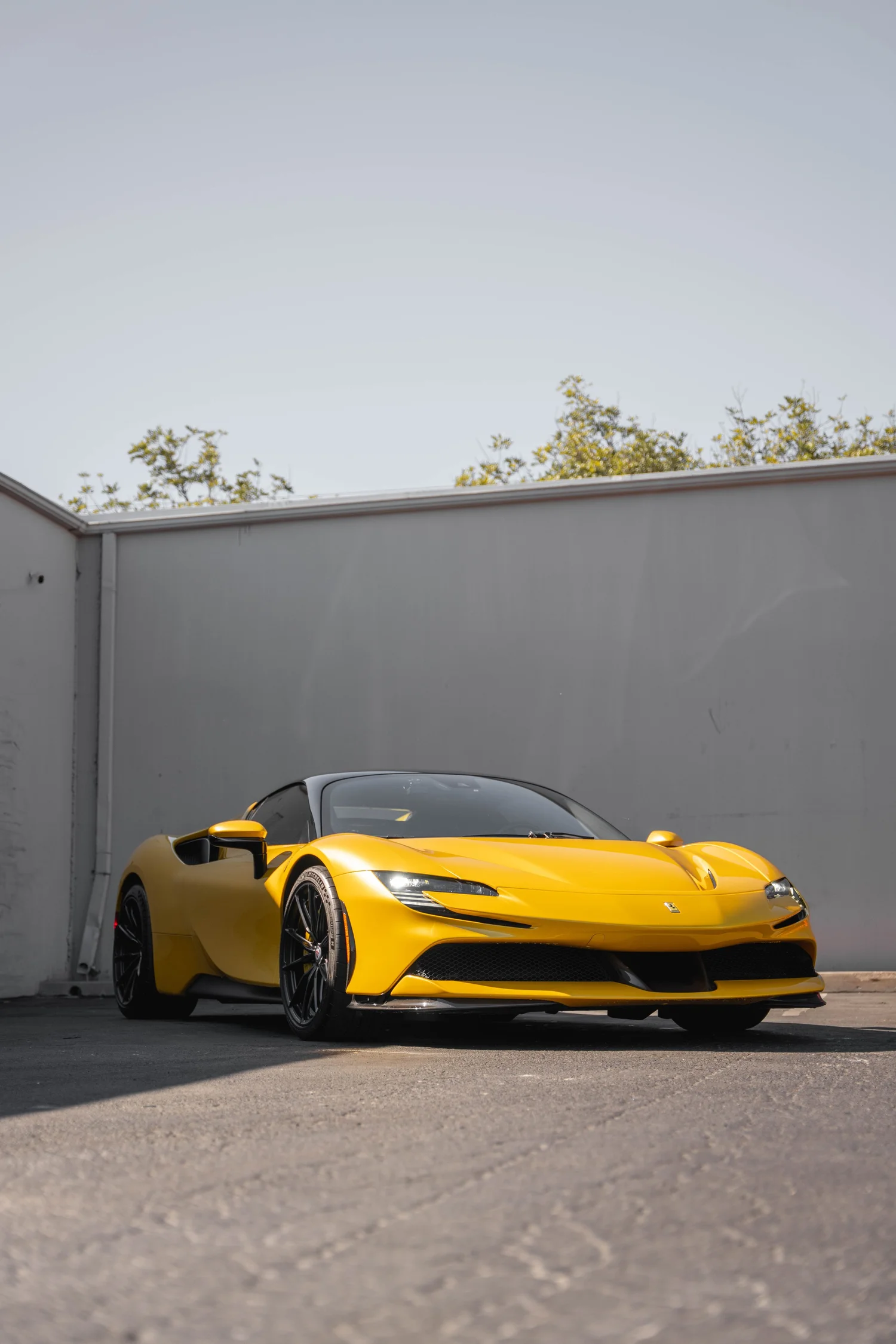 Ferrari SF90 after Paint Protection Film (PPF), Window Tint and Ceramic Coating, full vehicle with open doors