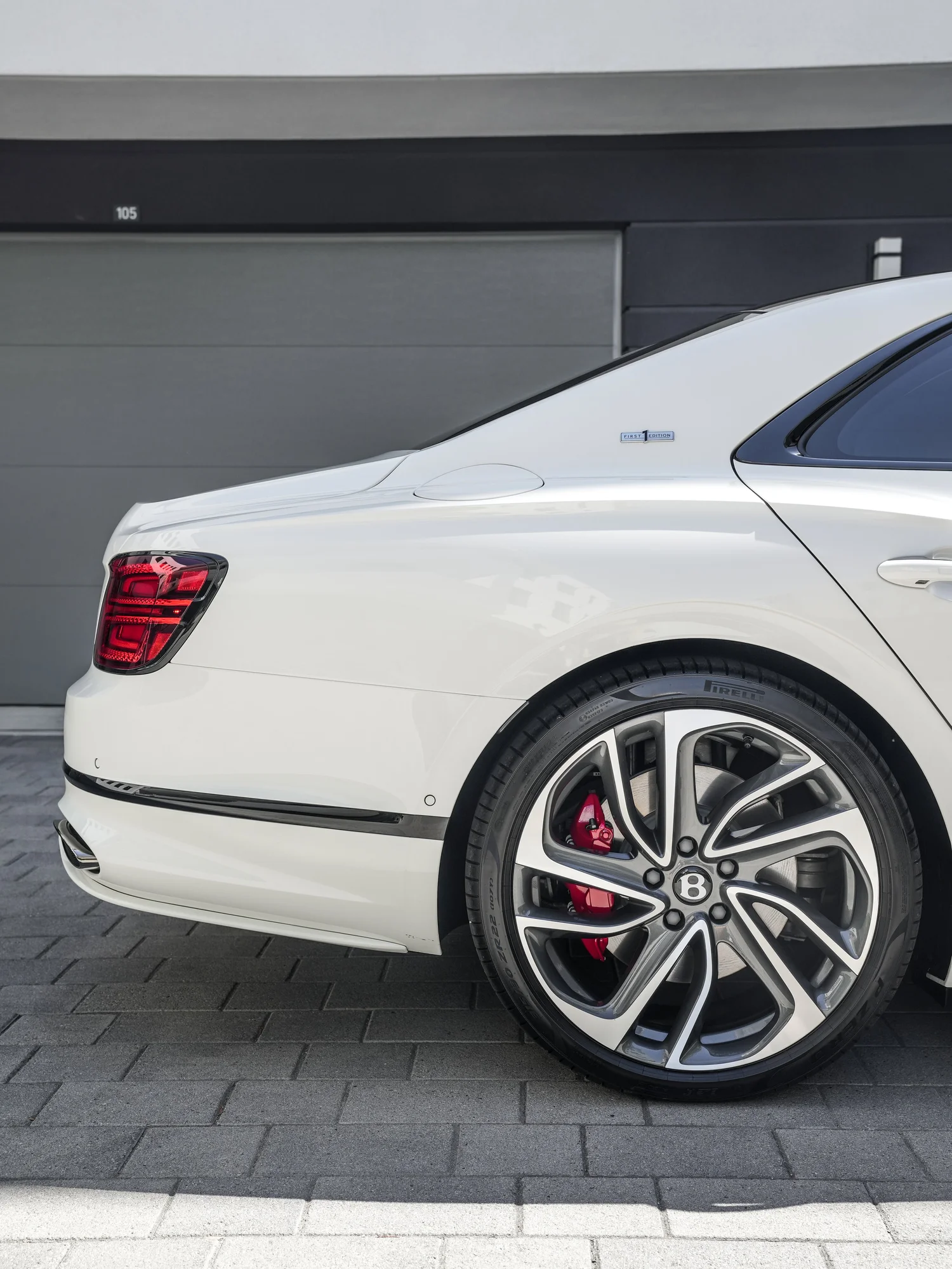 Bentley Flying Spur Speed after Full Body PPF, Window Tint and Ceramic Coating, rear-quarter and wheel view