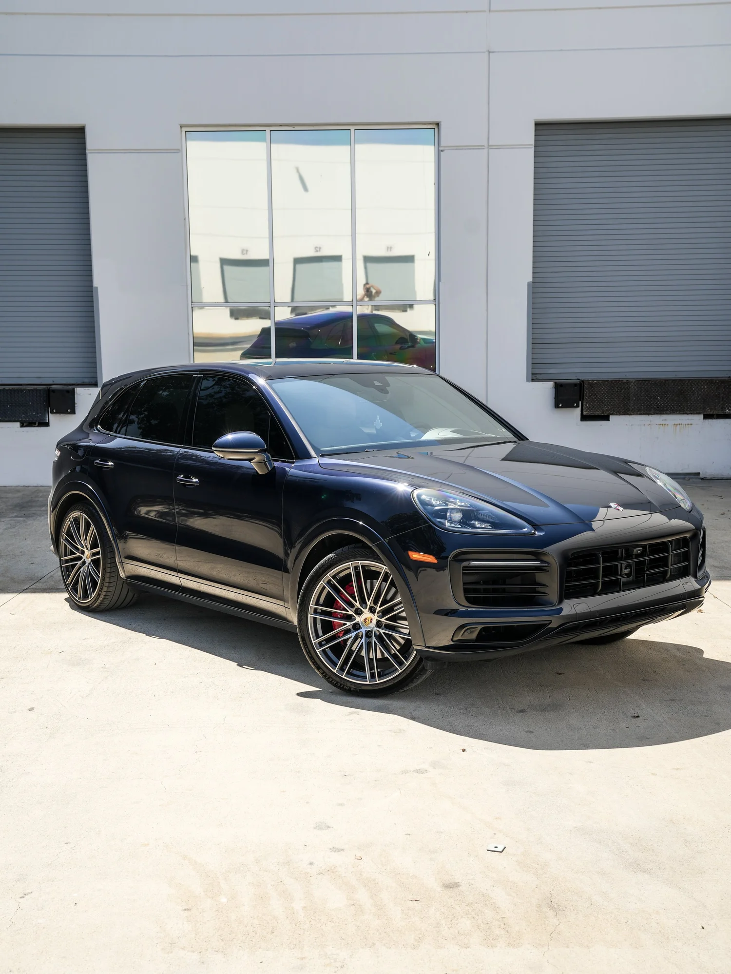 Porsche Cayenne GTS PPF after Paint Protection Film (PPF), front-left three-quarter view