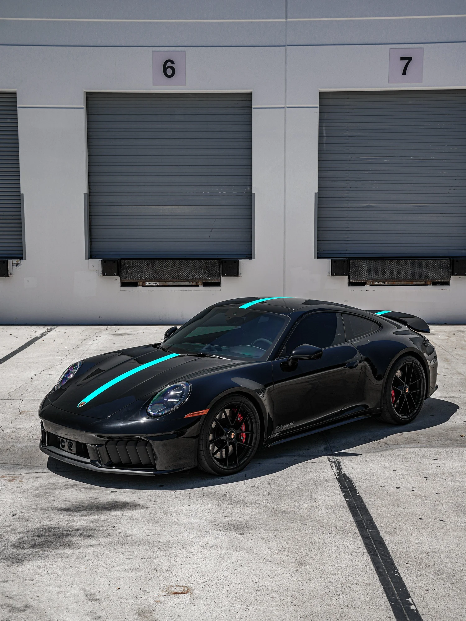 Porsche 911 Carrera 4 GTS (992.2) Custom Decals after Custom Graphics, front-right three-quarter view