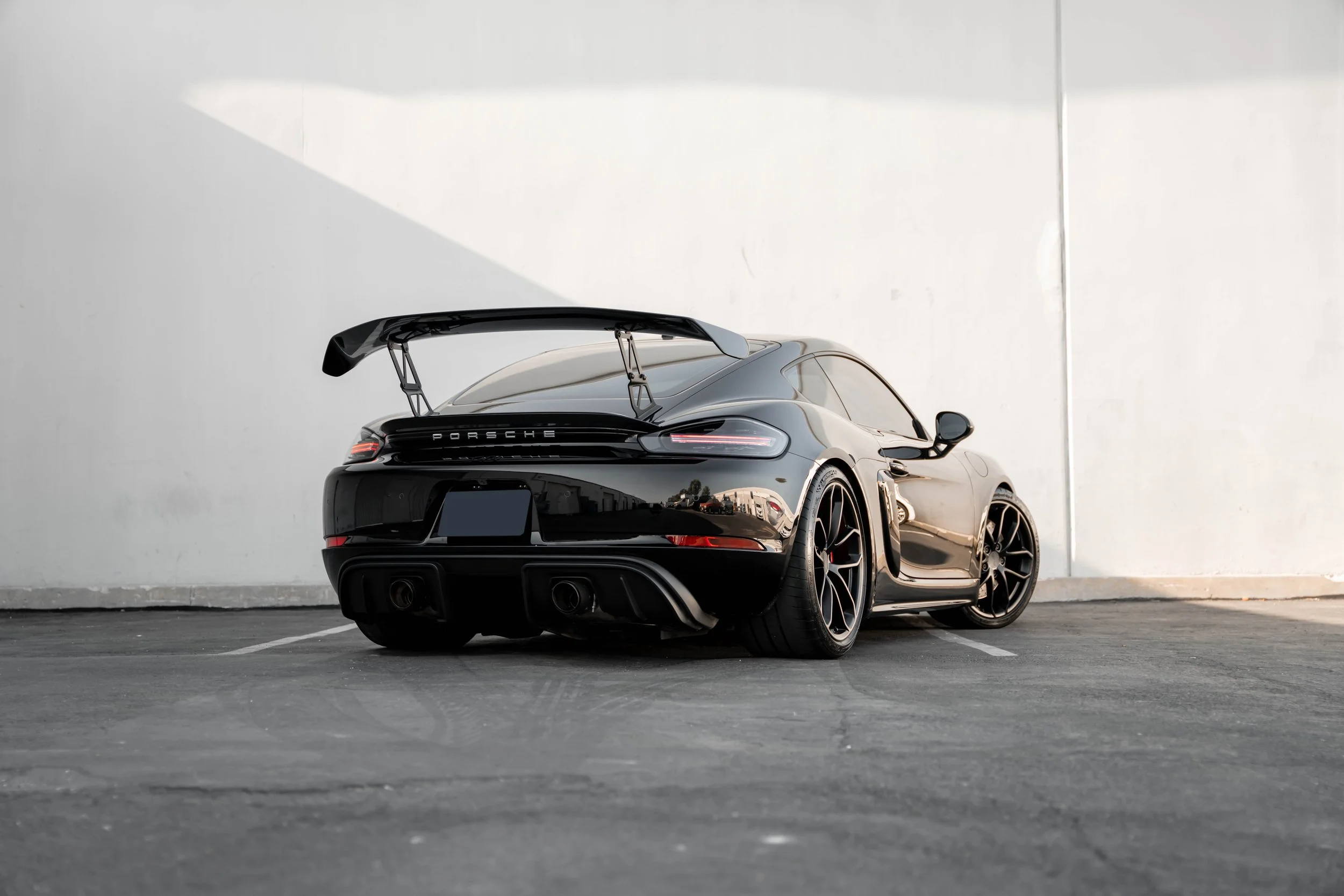 Porsche 718 Cayman GT4 after paint protection film, window tint and ceramic coating in Irvine