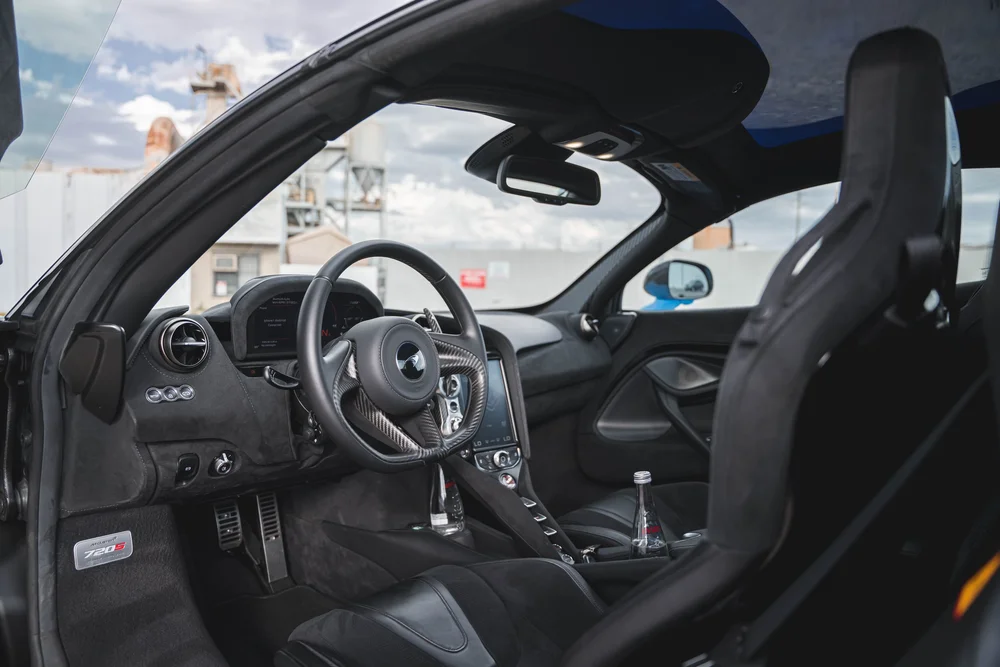 McLaren 720S cockpit and open door