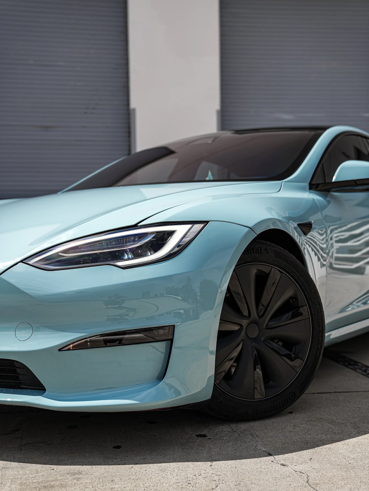 Completed Tesla Model S Missen Blue Colored PPF project in Irvine