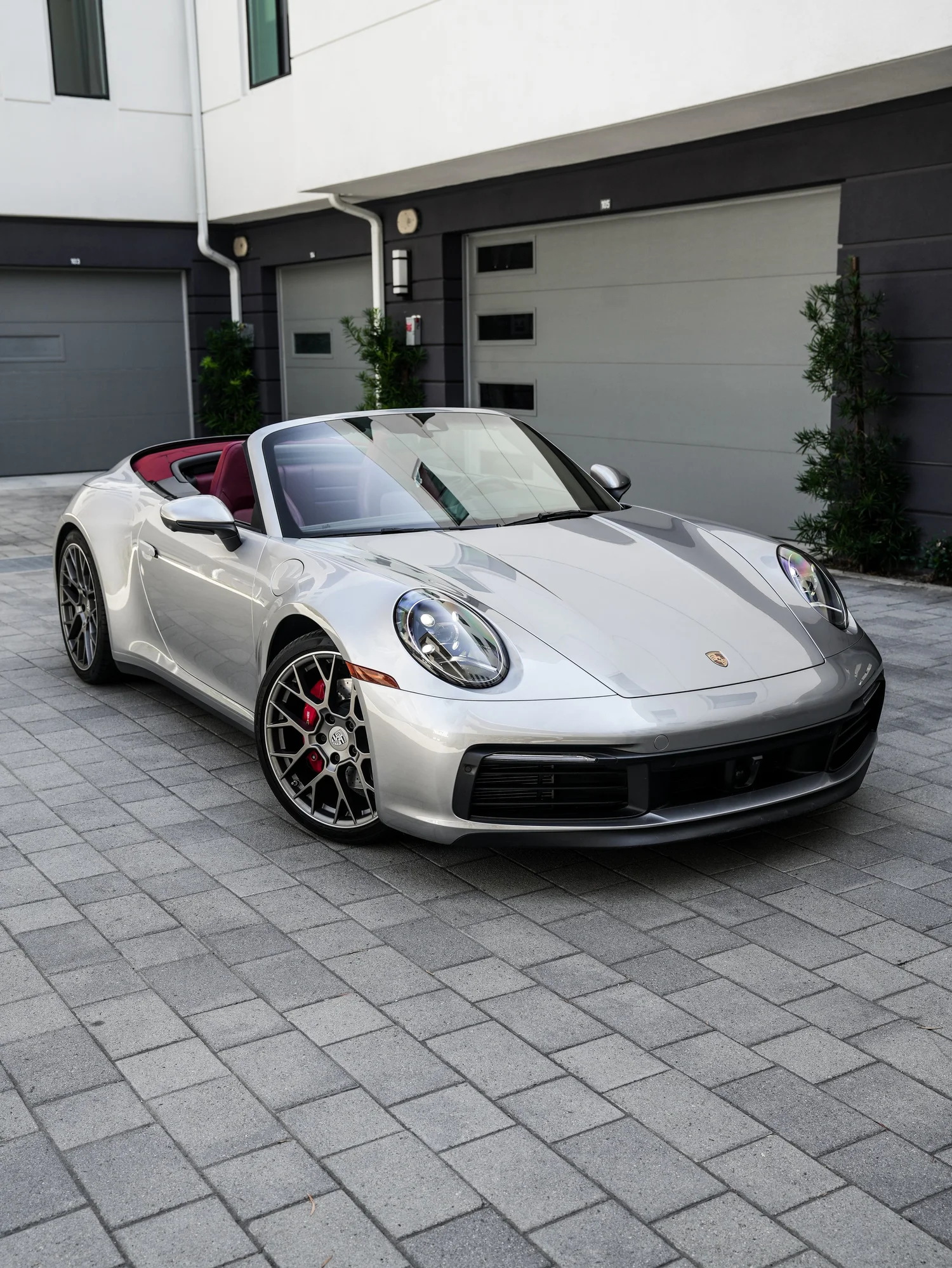 Porsche 911 after Paint Protection Film (PPF), front-right three-quarter view