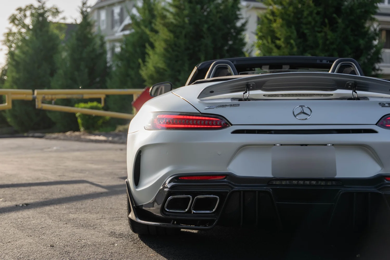 Mercedes-AMG GT after Matte PPF, Window Tint and Ceramic Coating, rear diffuser and exhaust detail