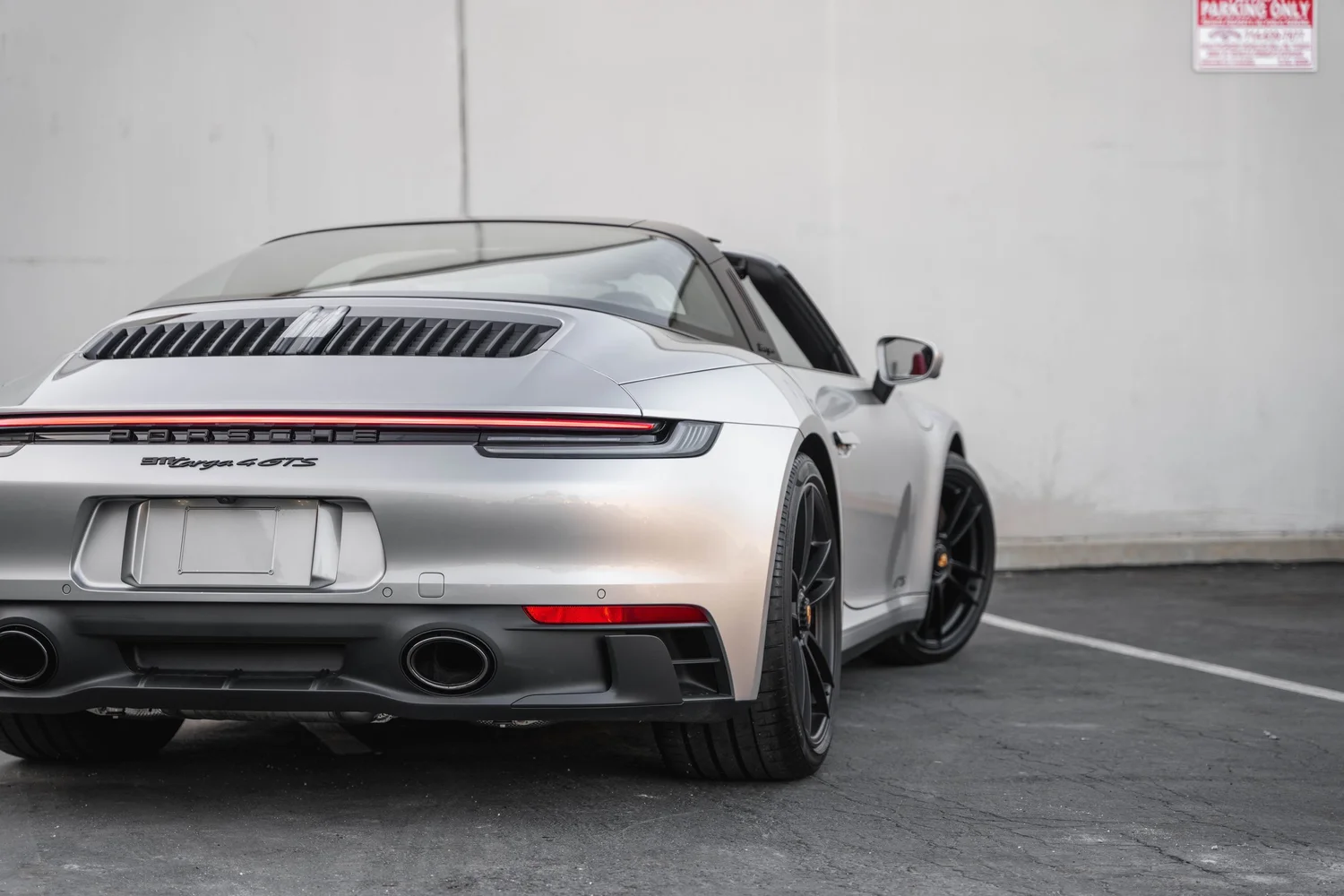 Porsche 911 Targa 4 GTS after Paint Protection Film (PPF), Window Tint and Ceramic Coating, rear-right three-quarter view