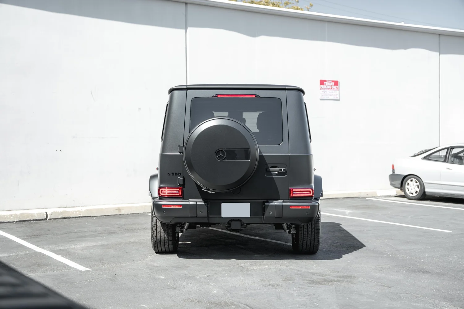 Mercedes-Benz G 550 after Matte PPF, Window Tint and Ceramic Coating, direct rear view