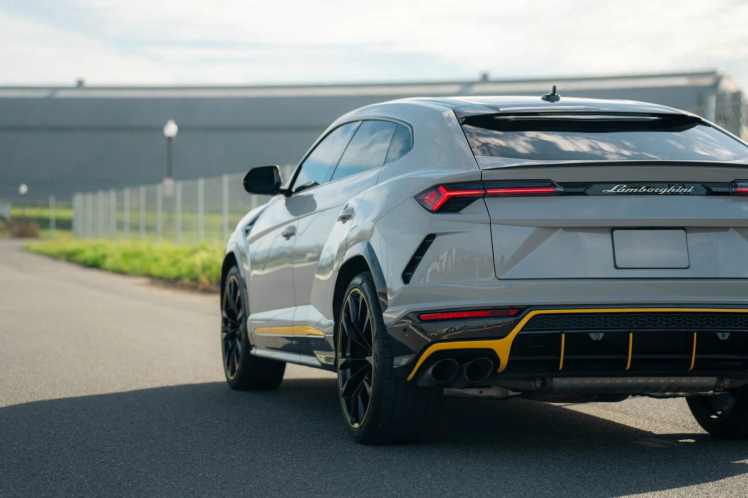 Lamborghini Urus Chalk after Vinyl Wrap, rear-quarter and wheel view