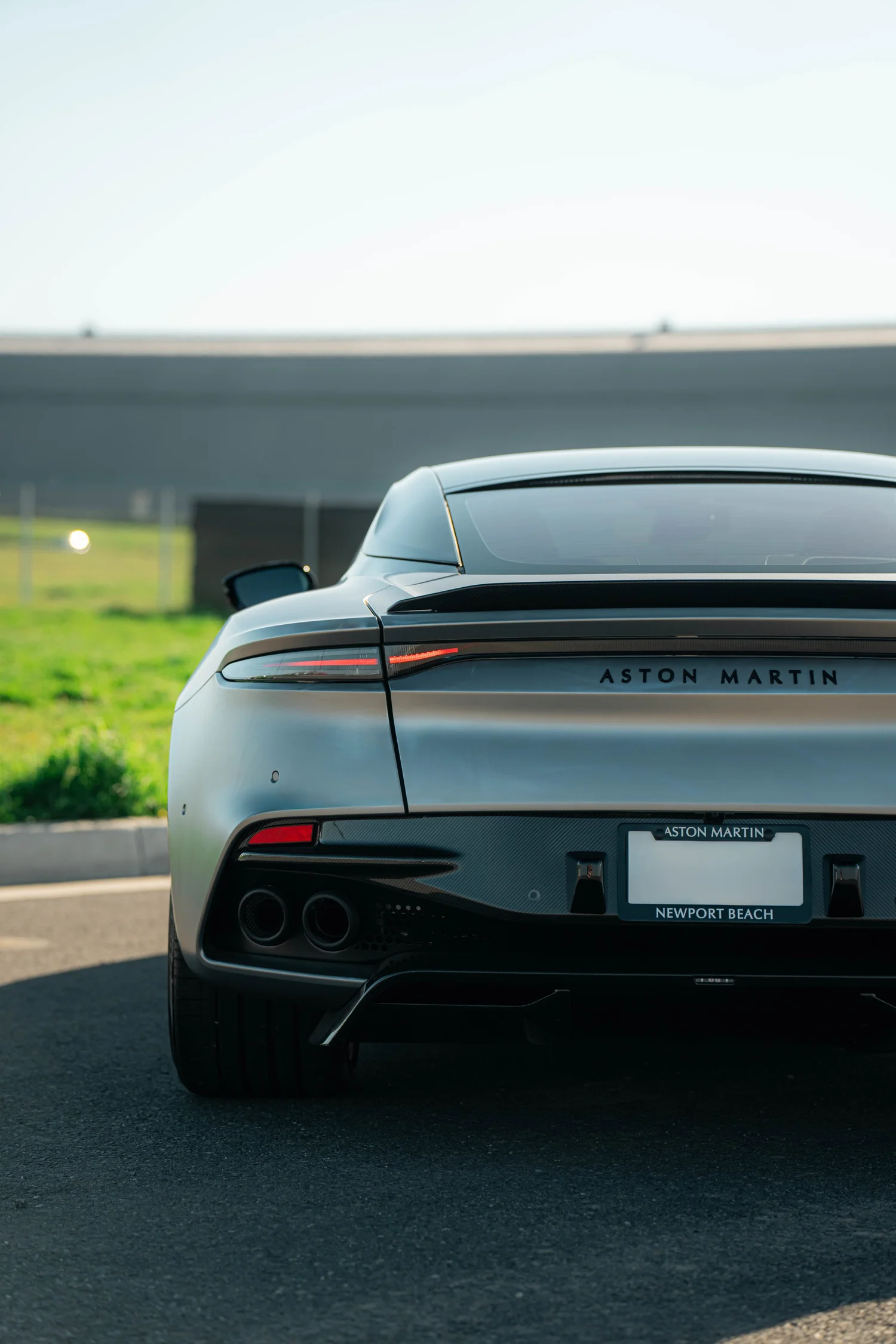 Aston Martin DBS after Matte PPF, Window Tint and Ceramic Coating, direct rear view