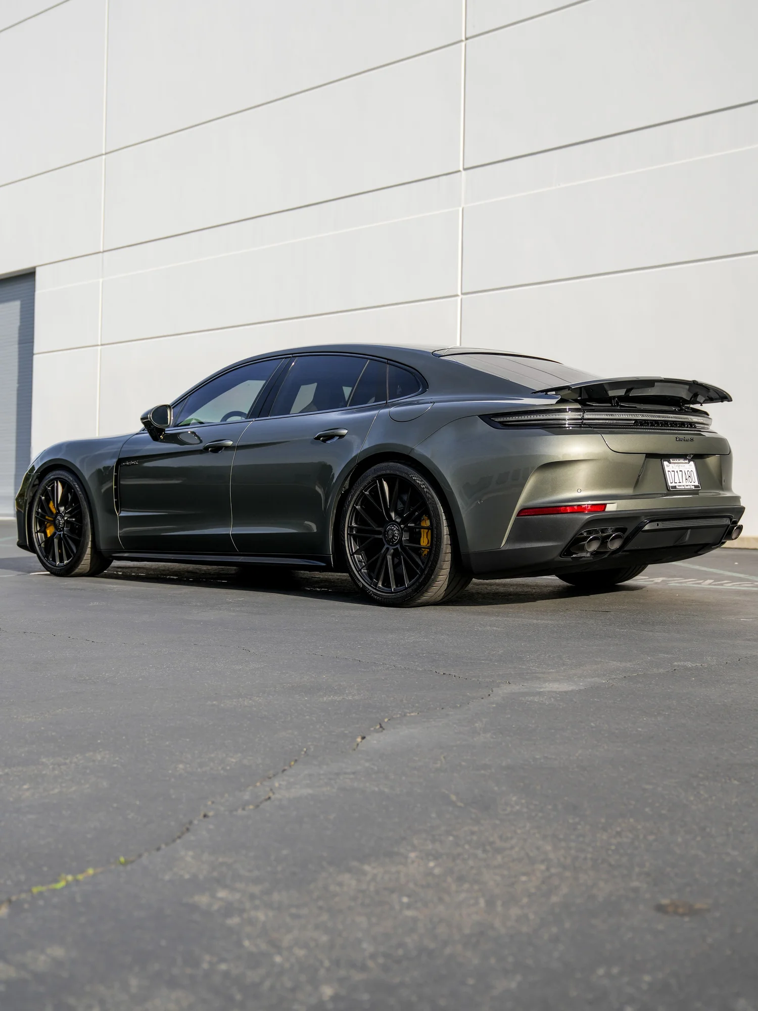 Porsche Panamera Turbo S after Paint Protection Film (PPF), Window Tint and Ceramic Coating, rear-right three-quarter view