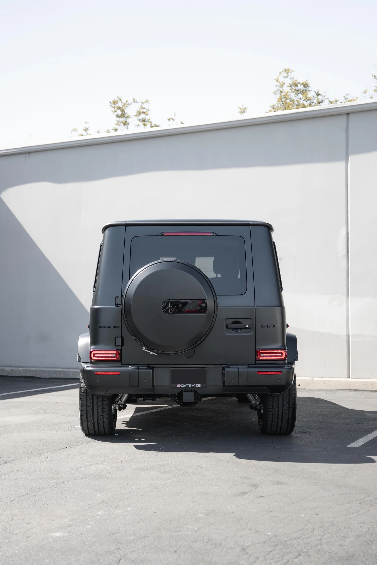Charcoal Grey Mercedes-AMG G 63 after Matte PPF, Window Tint and Ceramic Coating, direct rear view