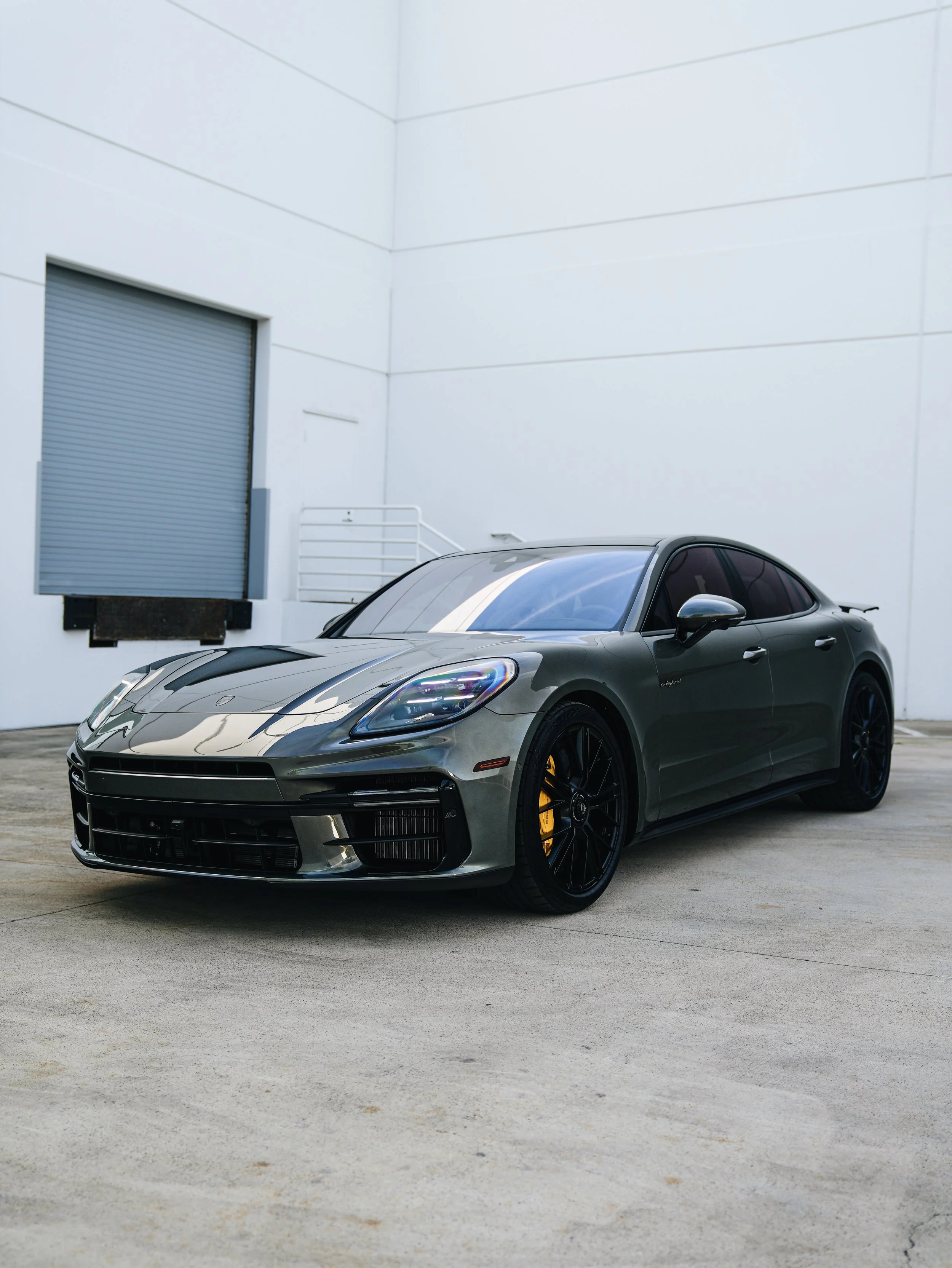 Porsche Panamera Turbo S after paint protection film, window tint and ceramic coating in Irvine