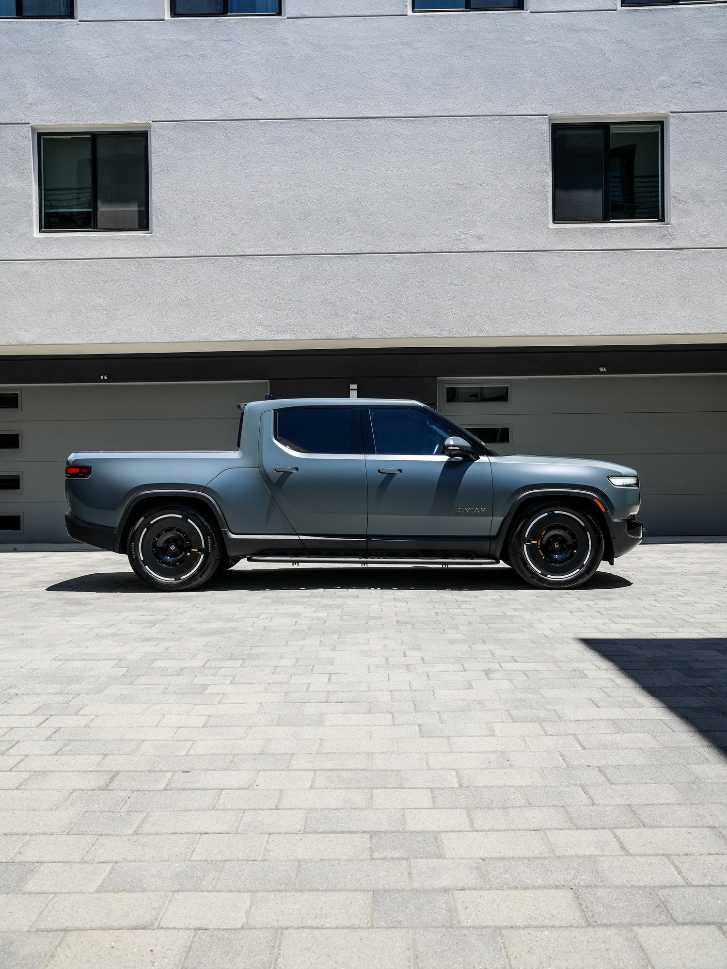 Rivian R1T after Matte PPF and Window Tint, left-side profile