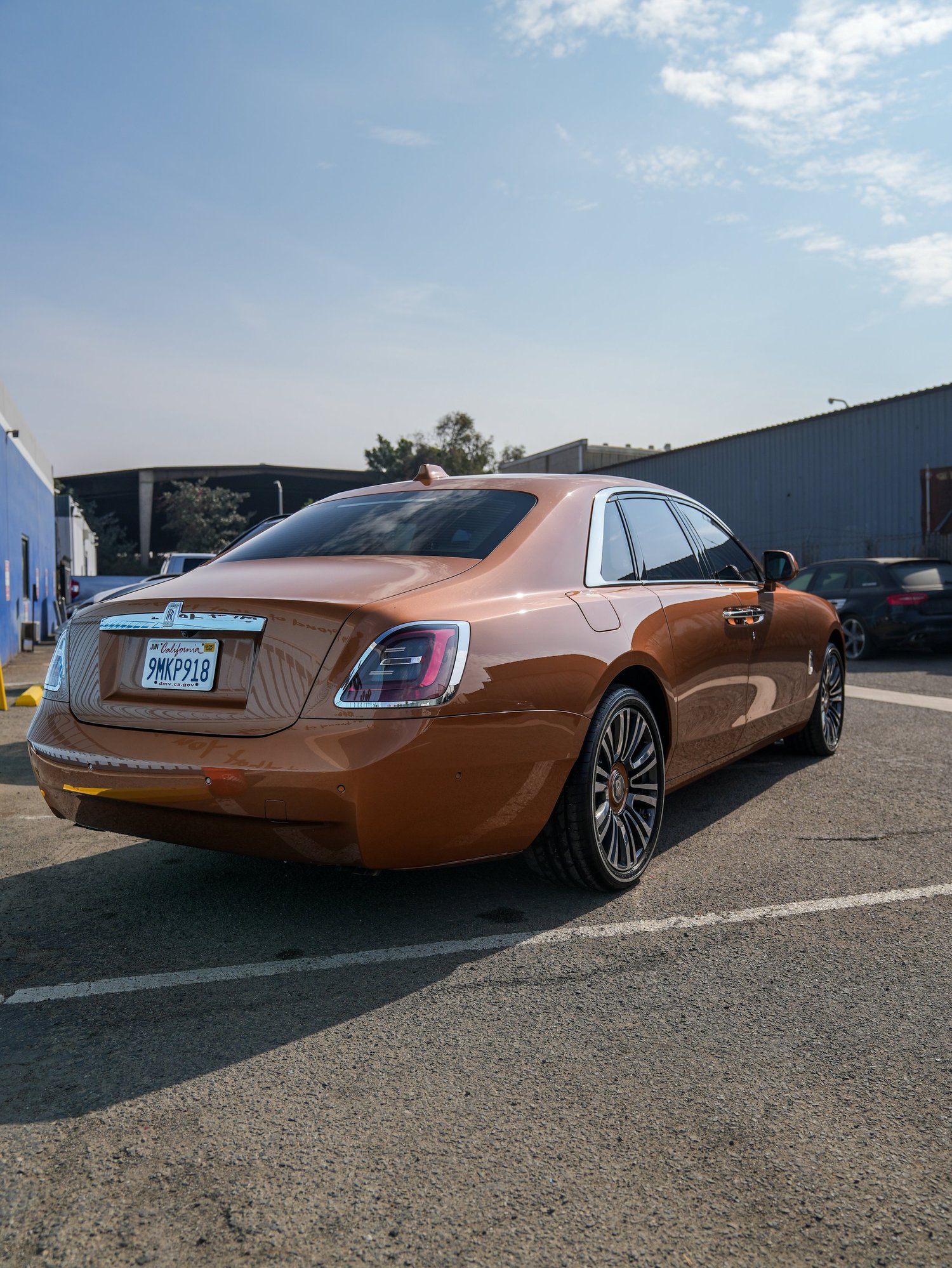Rolls-Royce Ghost after Ceramic Coating, rear-right three-quarter view
