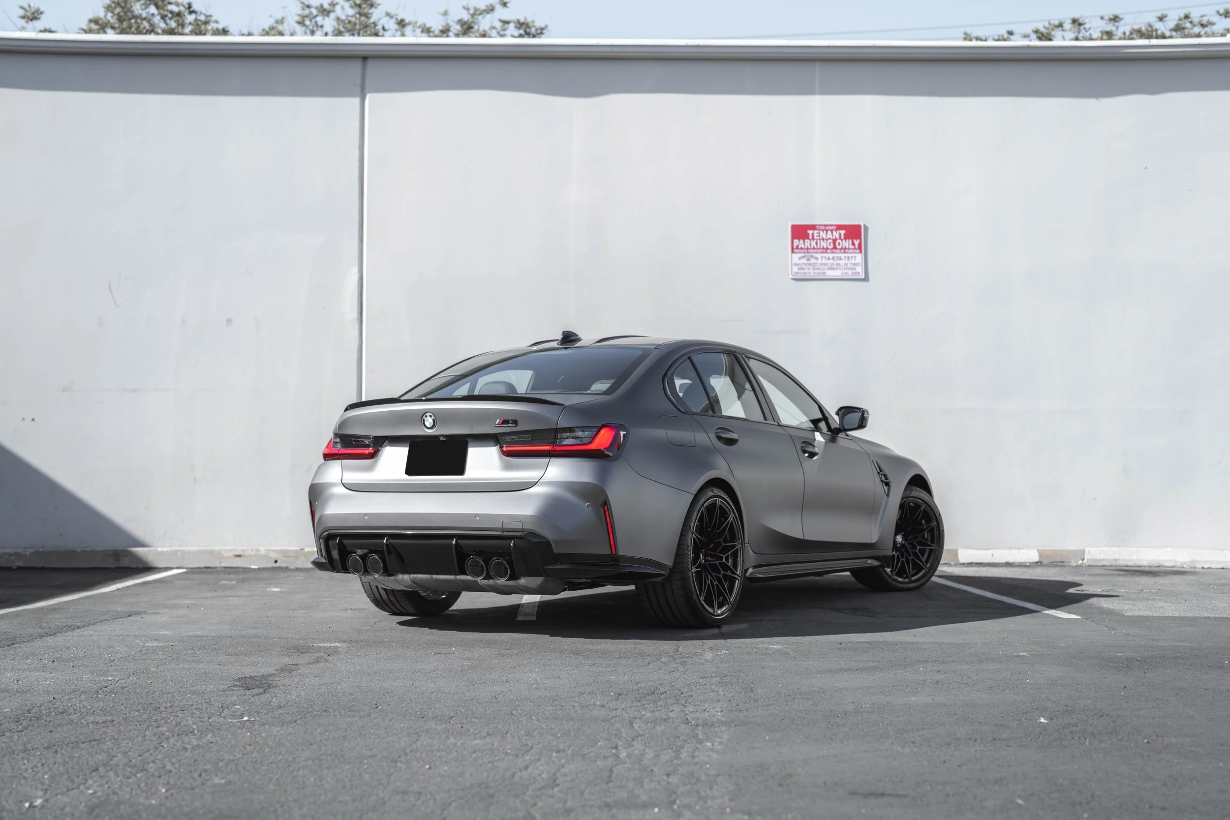 BMW M3 Matte Grey after vinyl wrap in Irvine