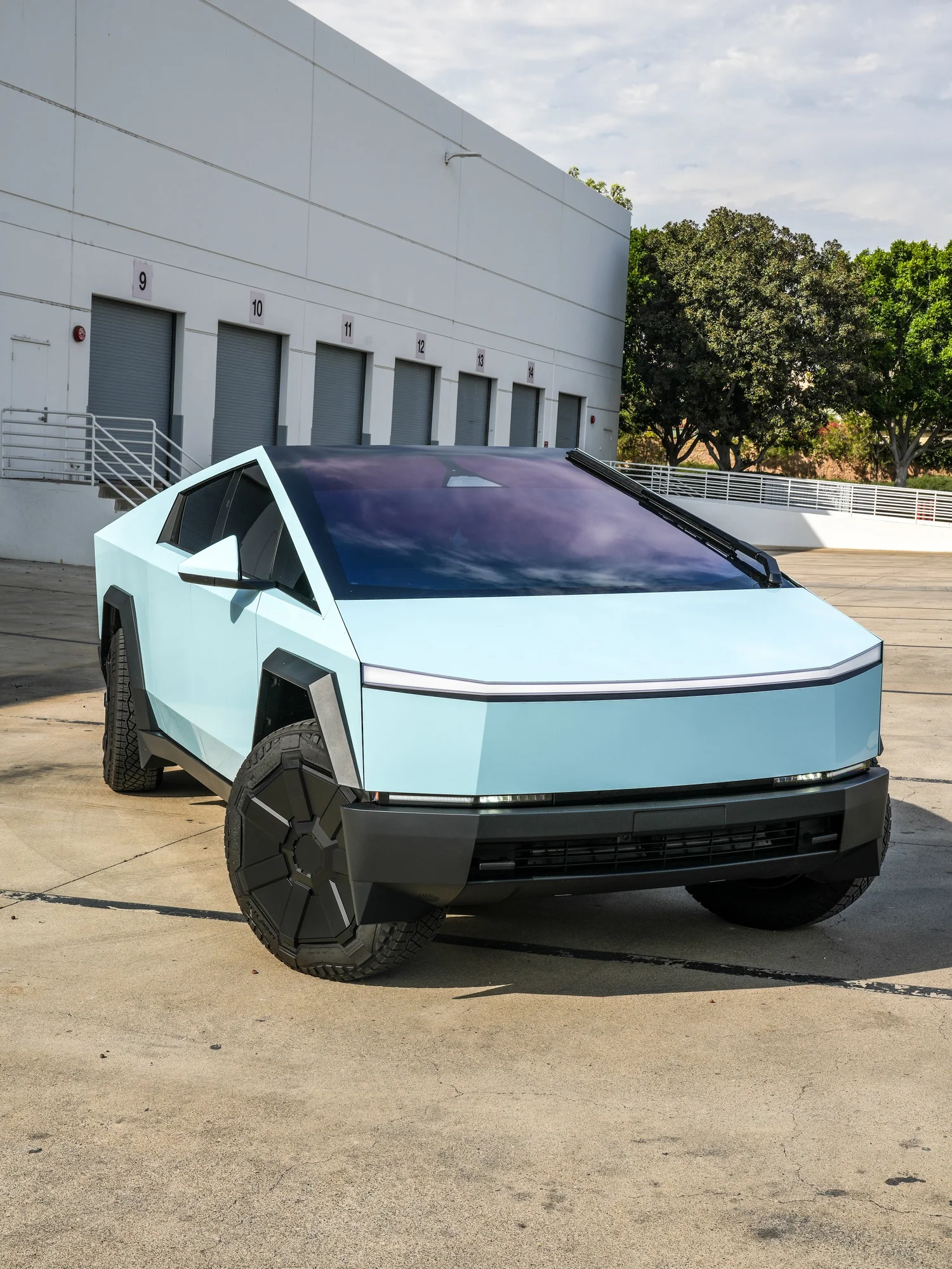 Tesla Cybertruck Permafrost Blue PPF after Paint Protection Film (PPF), front-left three-quarter view