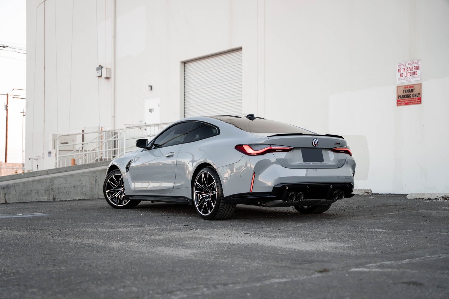 BMW M4 after Paint Protection Film (PPF), Window Tint and Ceramic Coating, rear-right three-quarter view