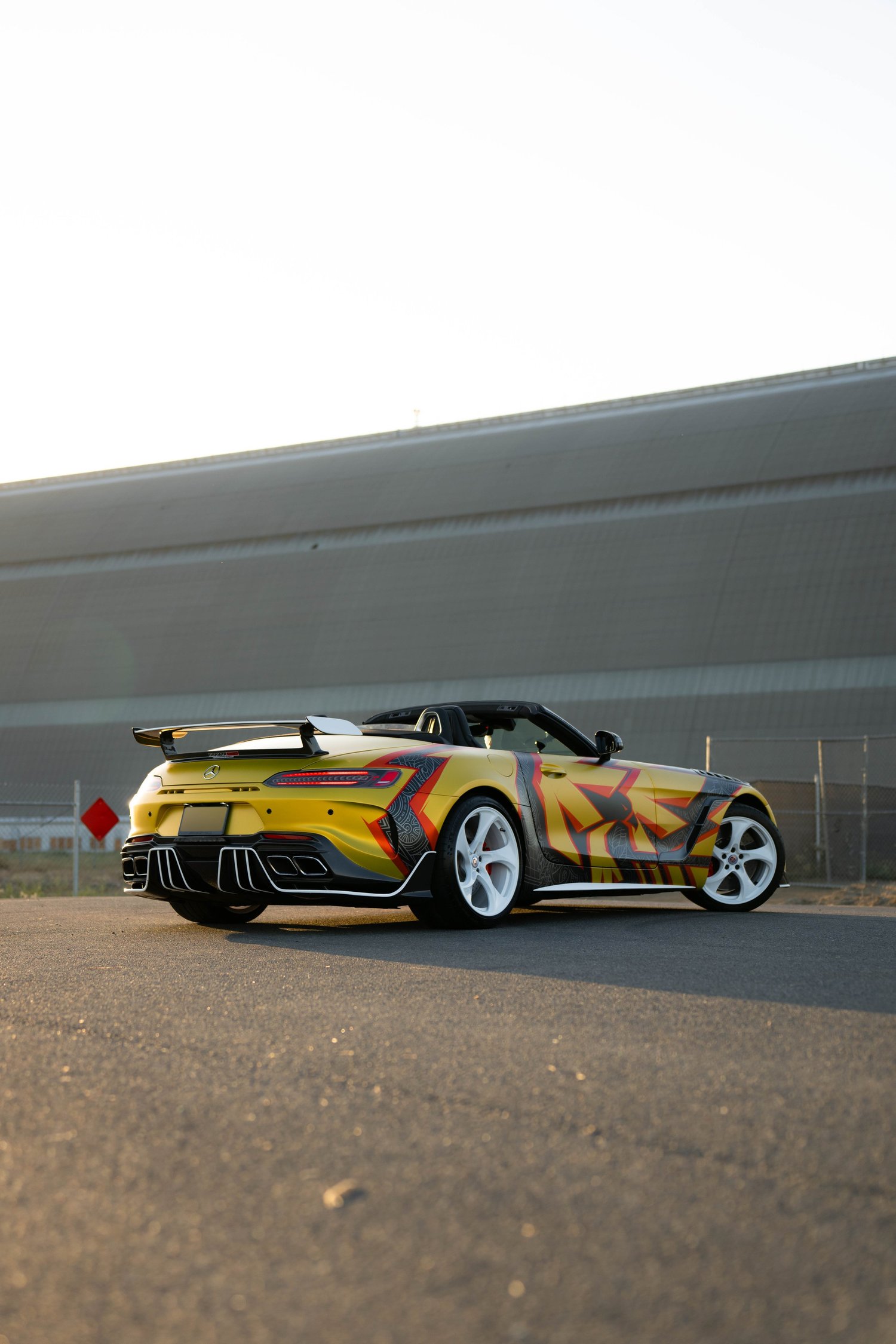 Mercedes-AMG GT Custom Wrap after Vinyl Wrap, wide outdoor view