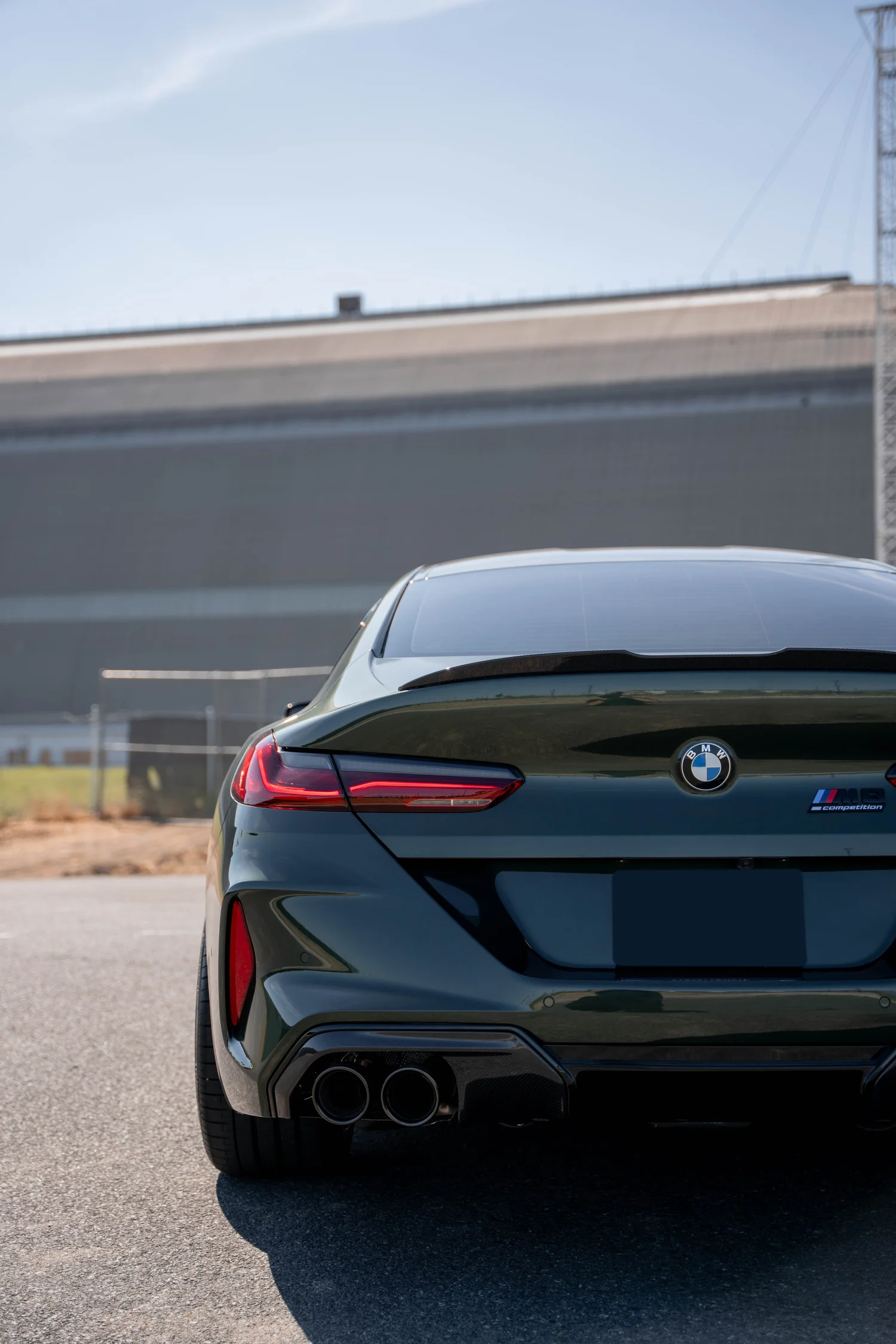 BMW M8 Competition after Paint Protection Film (PPF), Window Tint and Ceramic Coating, direct rear view