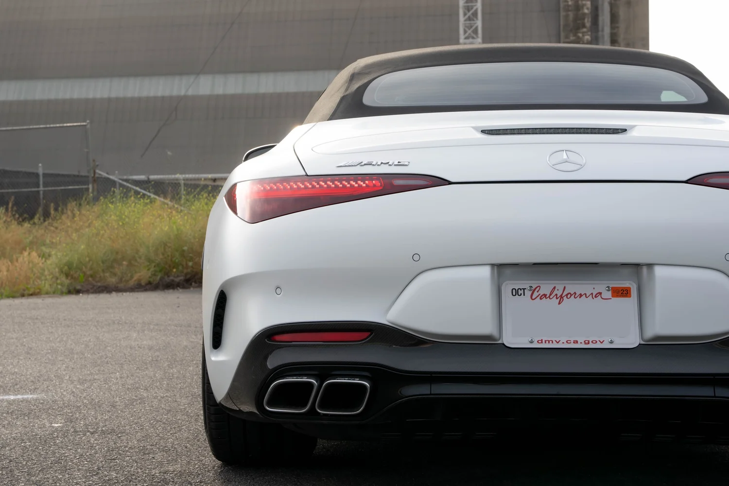 Mercedes-AMG SL 63 after Matte PPF, Window Tint and Ceramic Coating, rear diffuser and exhaust detail