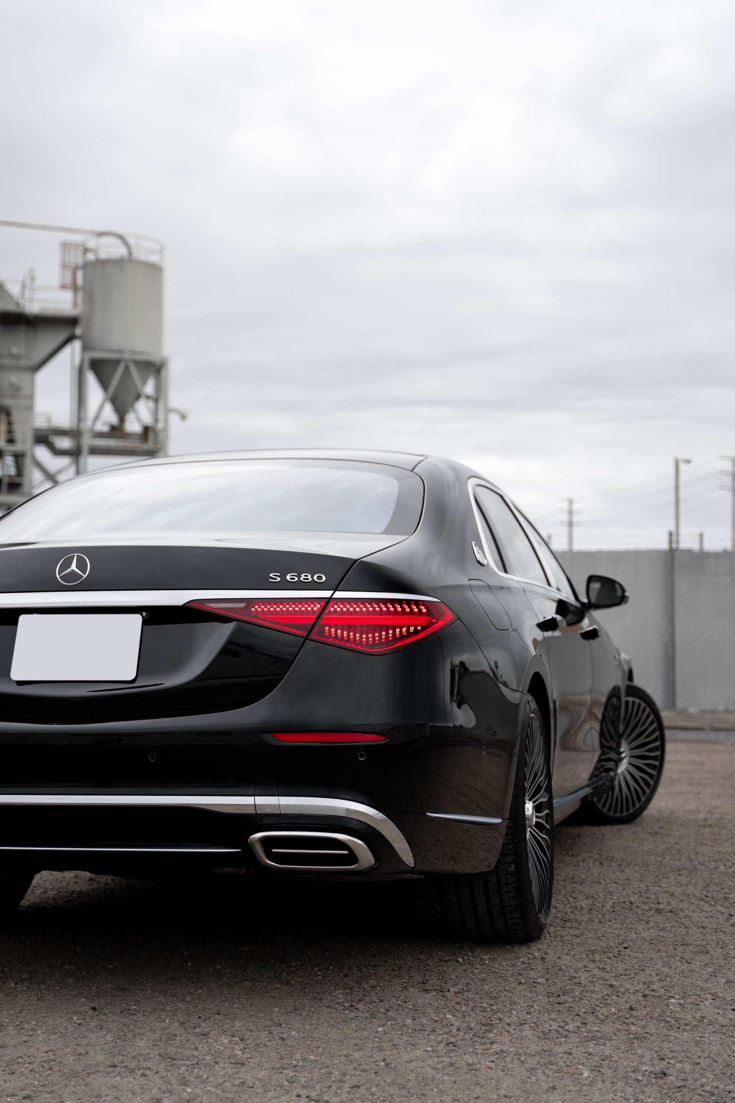 Mercedes-Maybach S 680 after Paint Protection Film (PPF) and Ceramic Coating, low-angle rear view