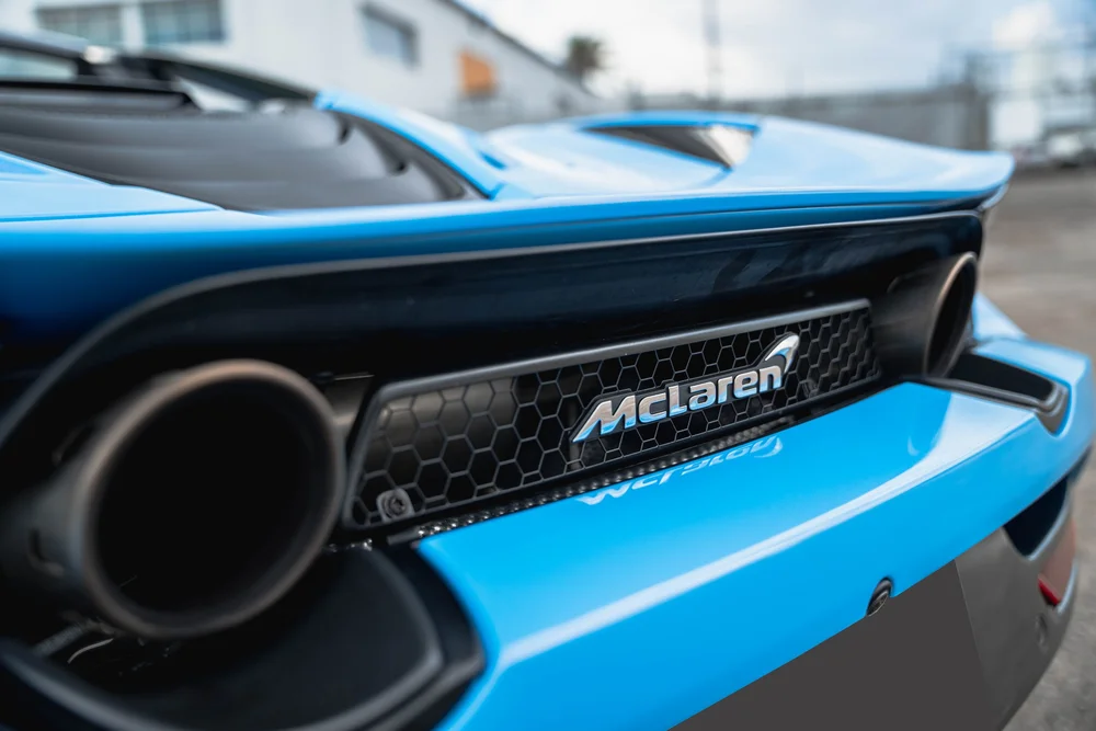 McLaren 720S rear badge and exhaust detail