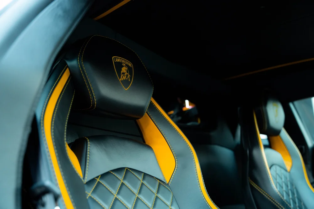 Lamborghini Aventador interior seat detail