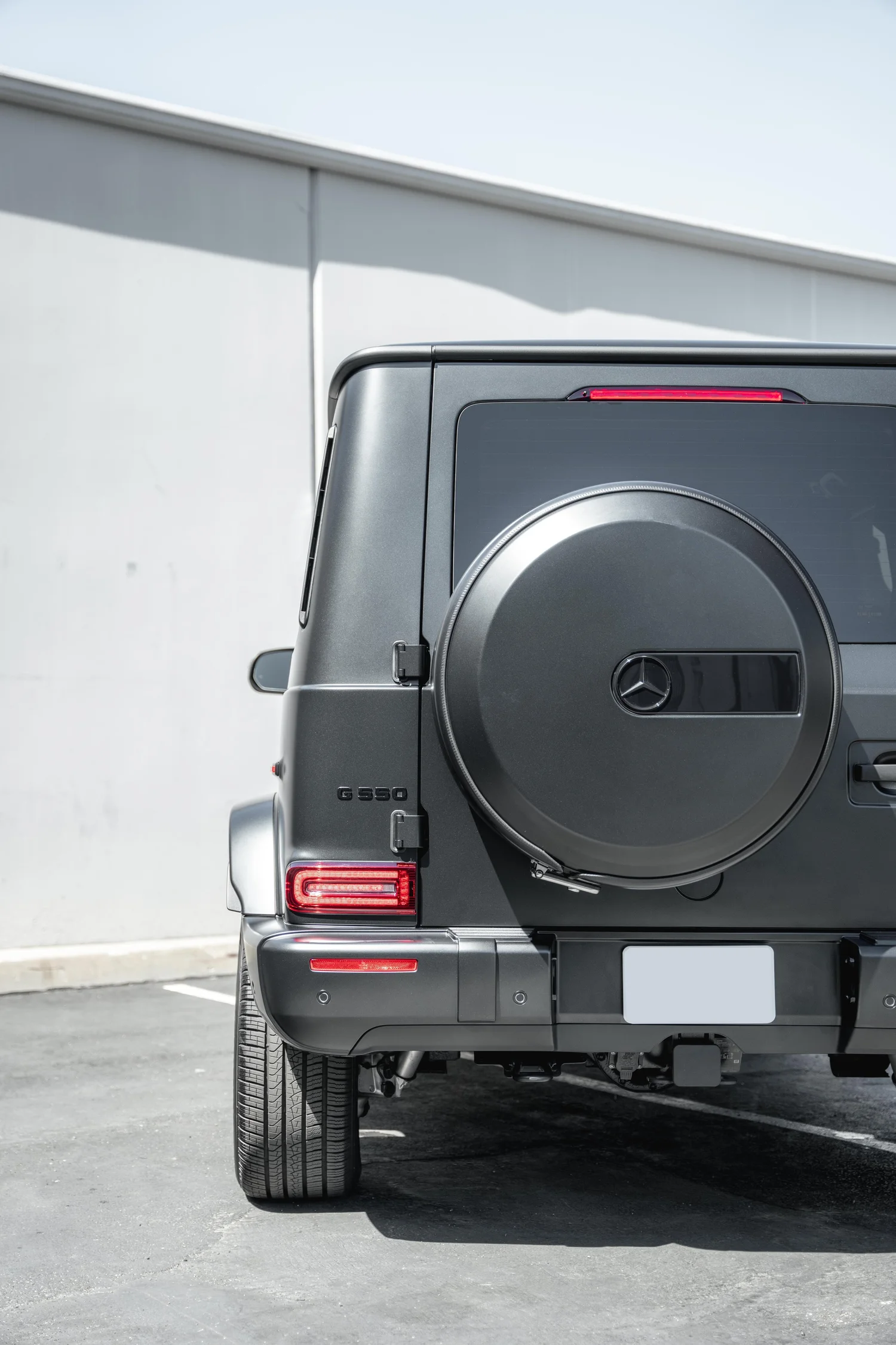 Mercedes-Benz G 550 after Matte PPF, Window Tint and Ceramic Coating, rear body and taillight view