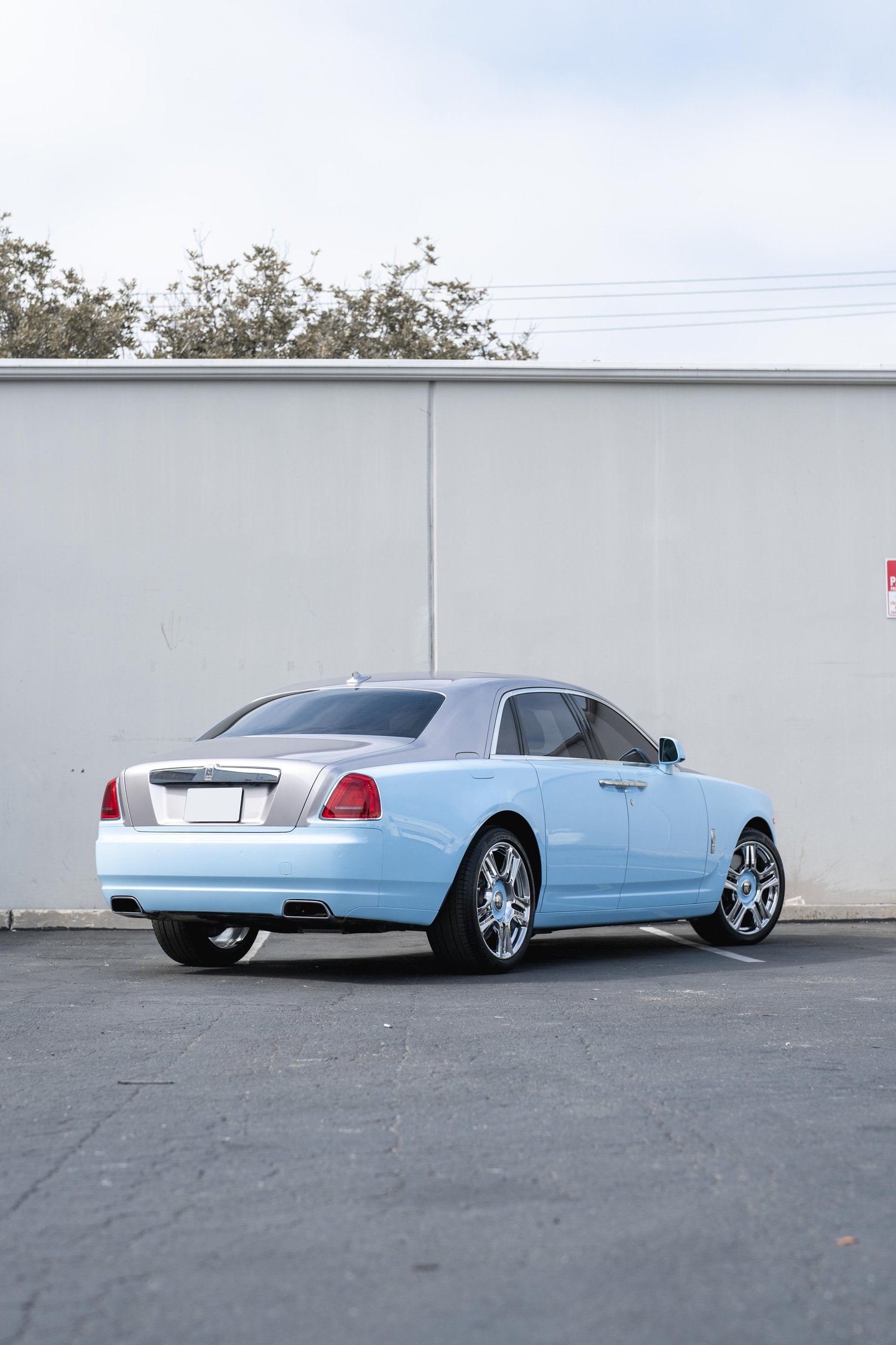 Rolls-Royce Ghost after Paint Protection Film (PPF), Window Tint and Ceramic Coating, rear-right three-quarter view