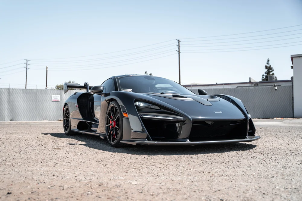 McLaren Senna low front three-quarter exterior view from the opposite side