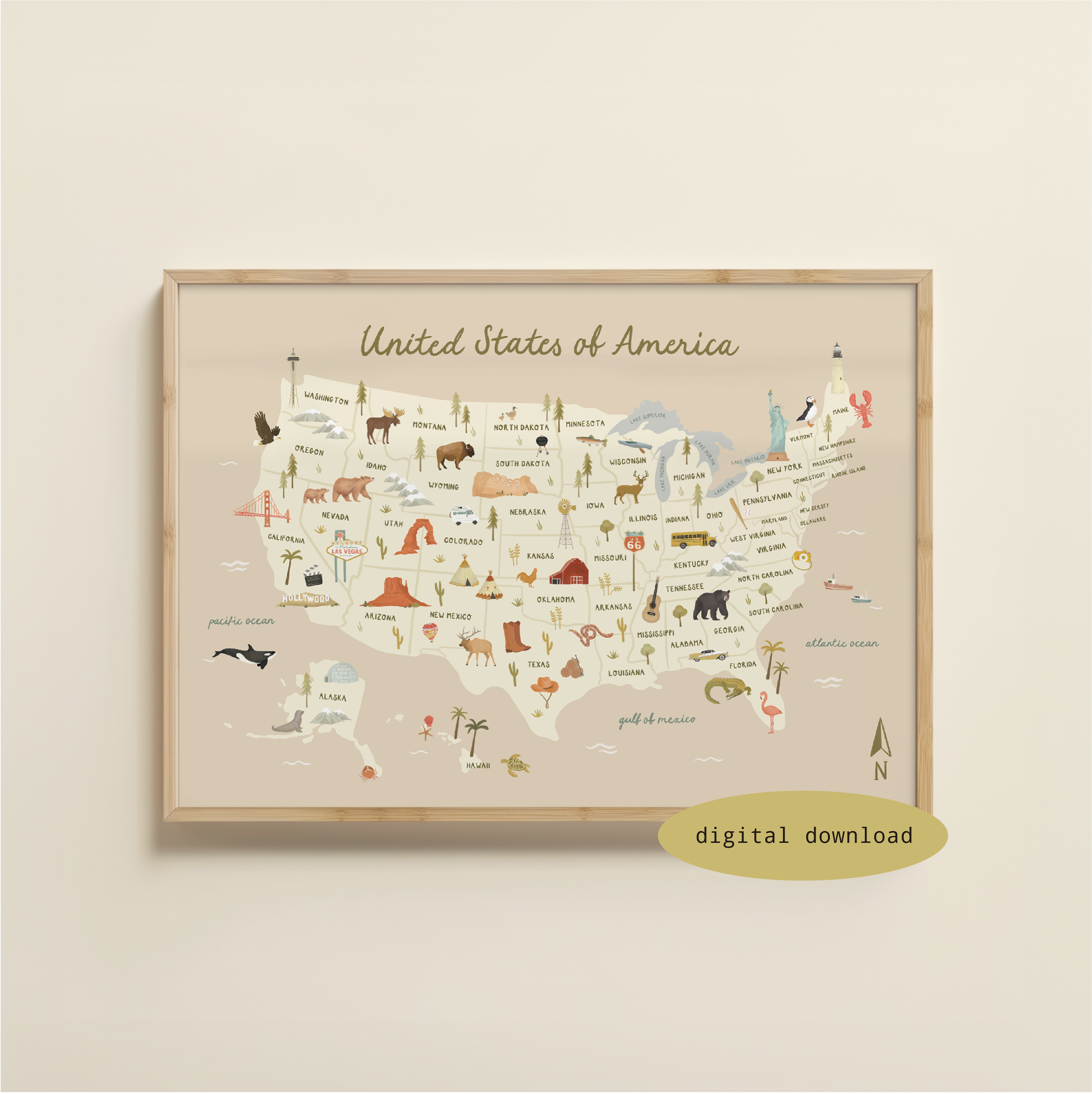 ILLUSTRATED MAP OF USA