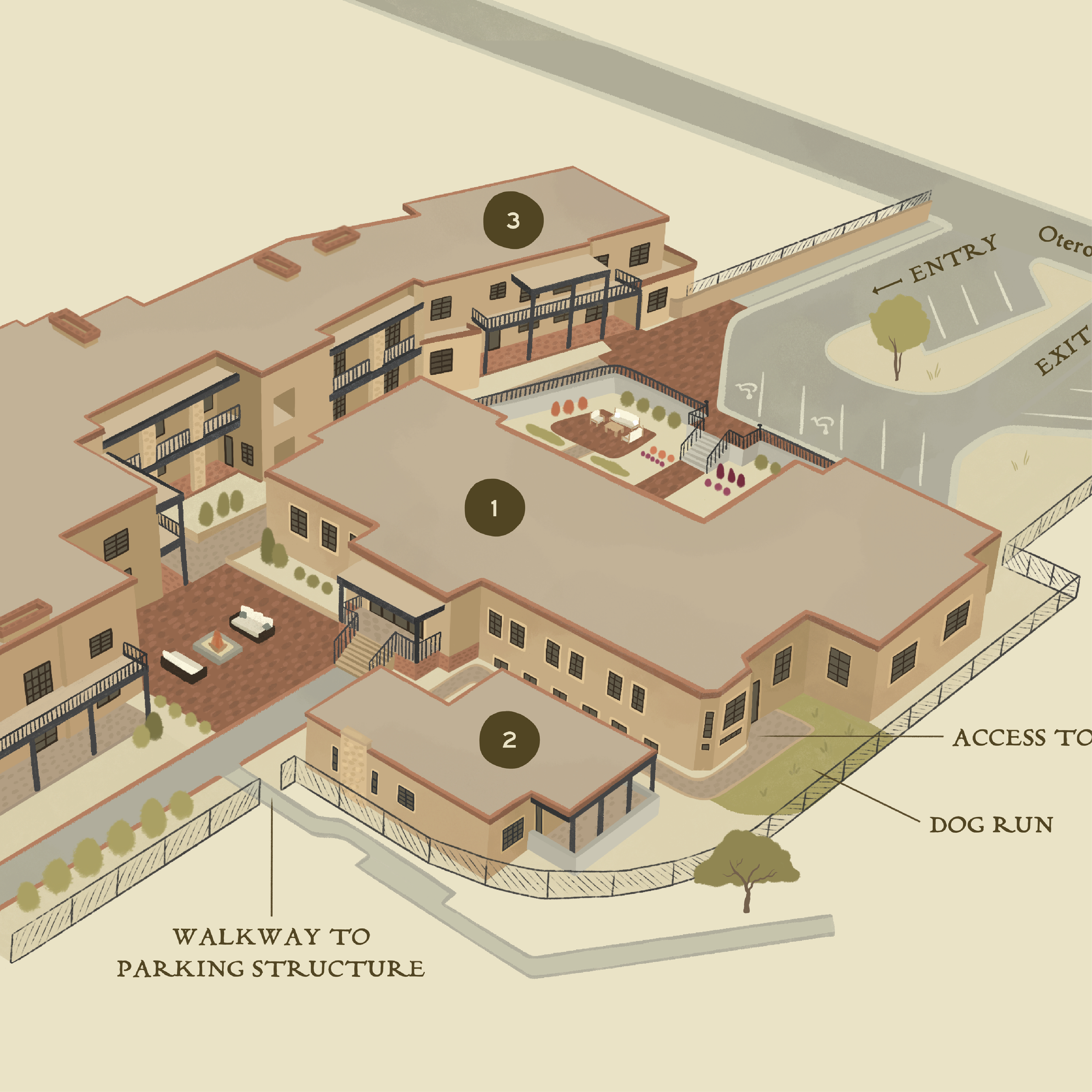 Closeup details of The Washington Inn Map