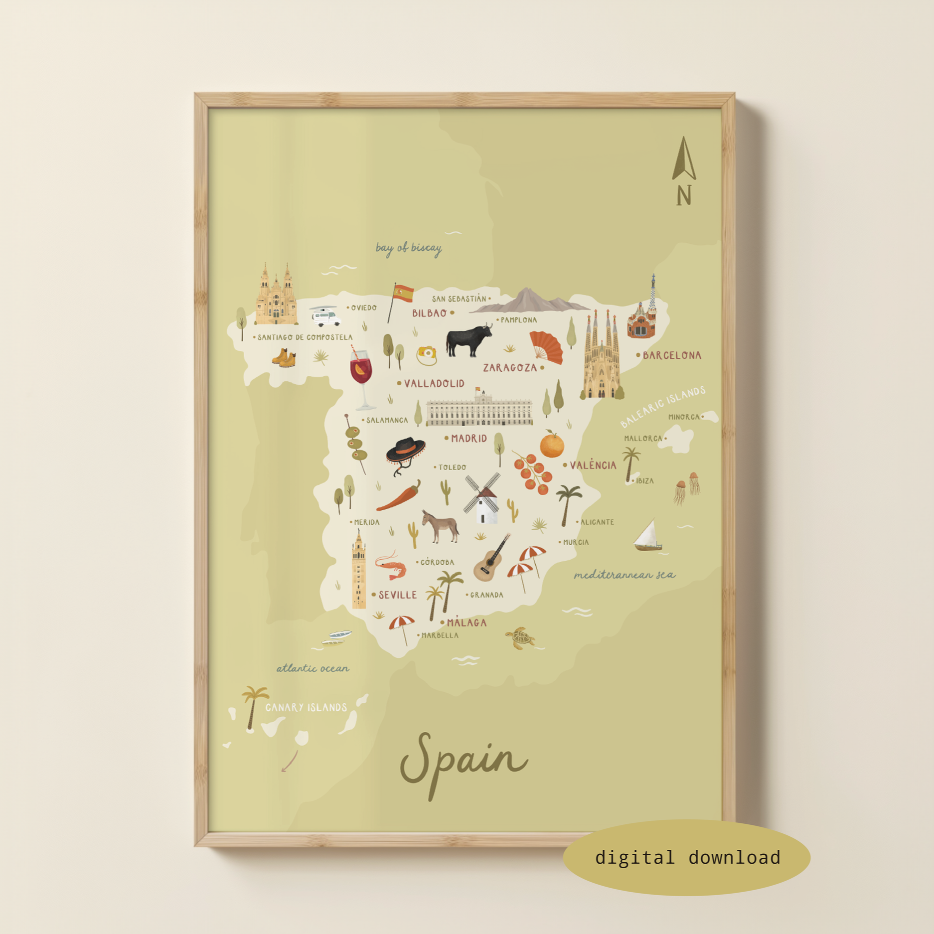 ILLUSTRATED MAP OF SPAIN