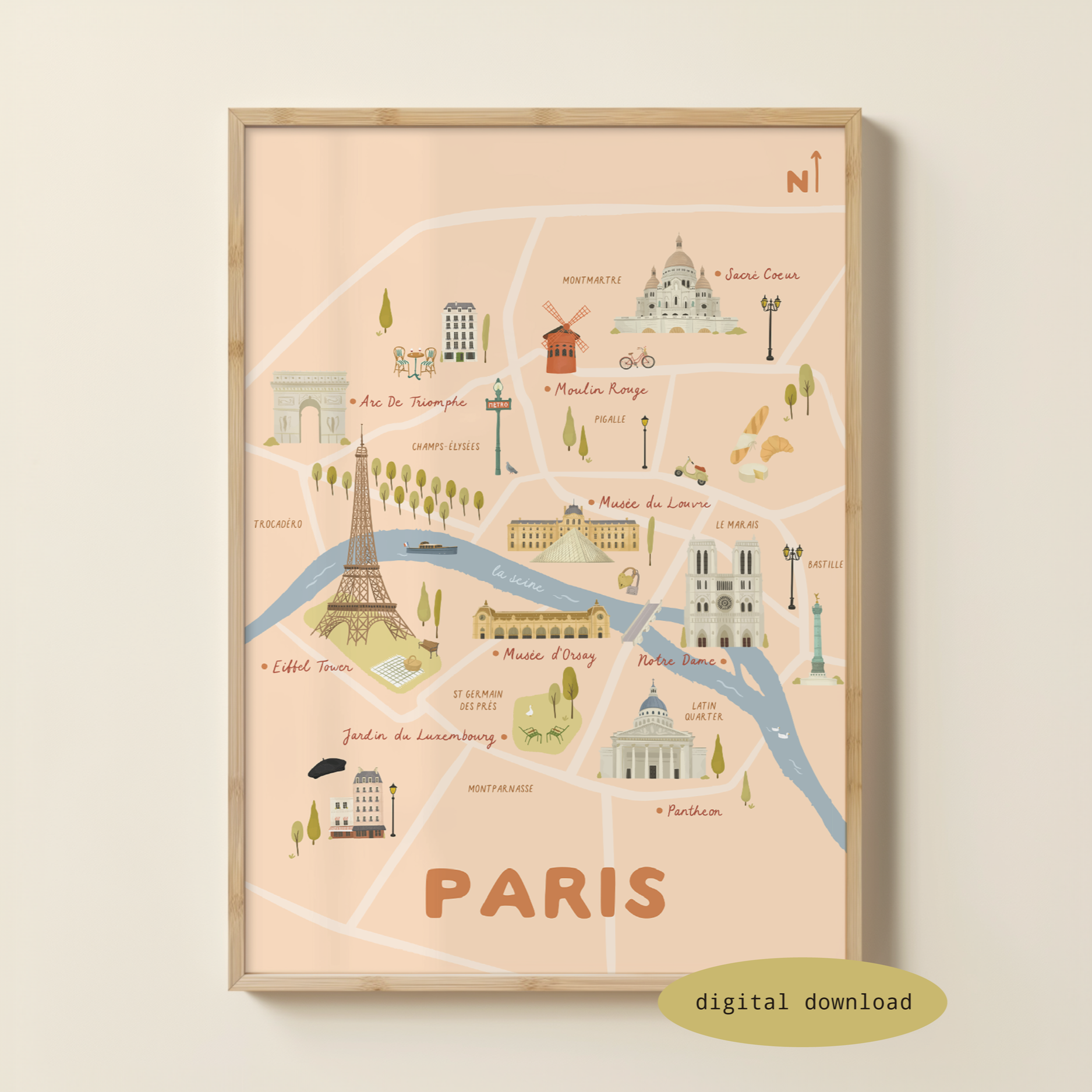 ILLUSTRATED PARIS CITY MAP