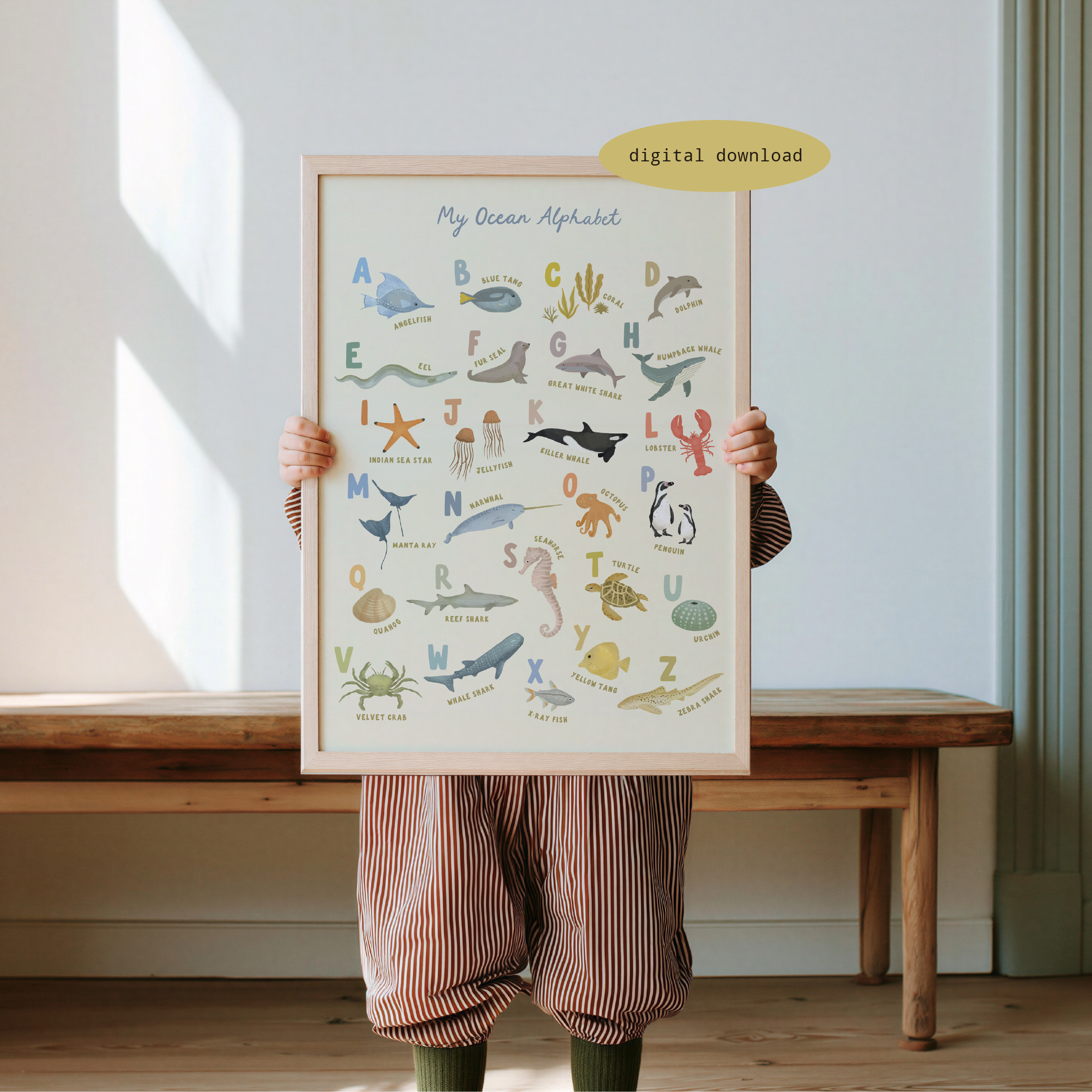 OCEAN ALPHABET PRINT