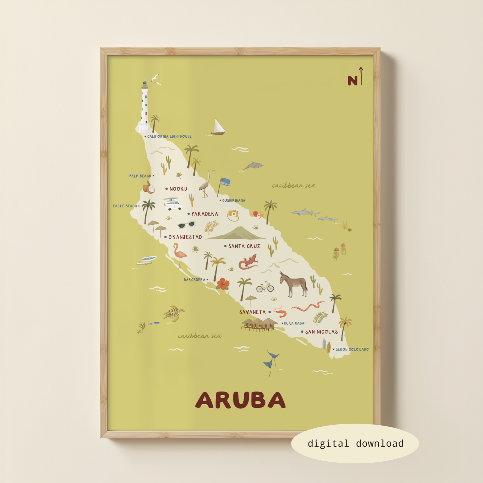ILLUSTRATED MAP OF ARUBA
