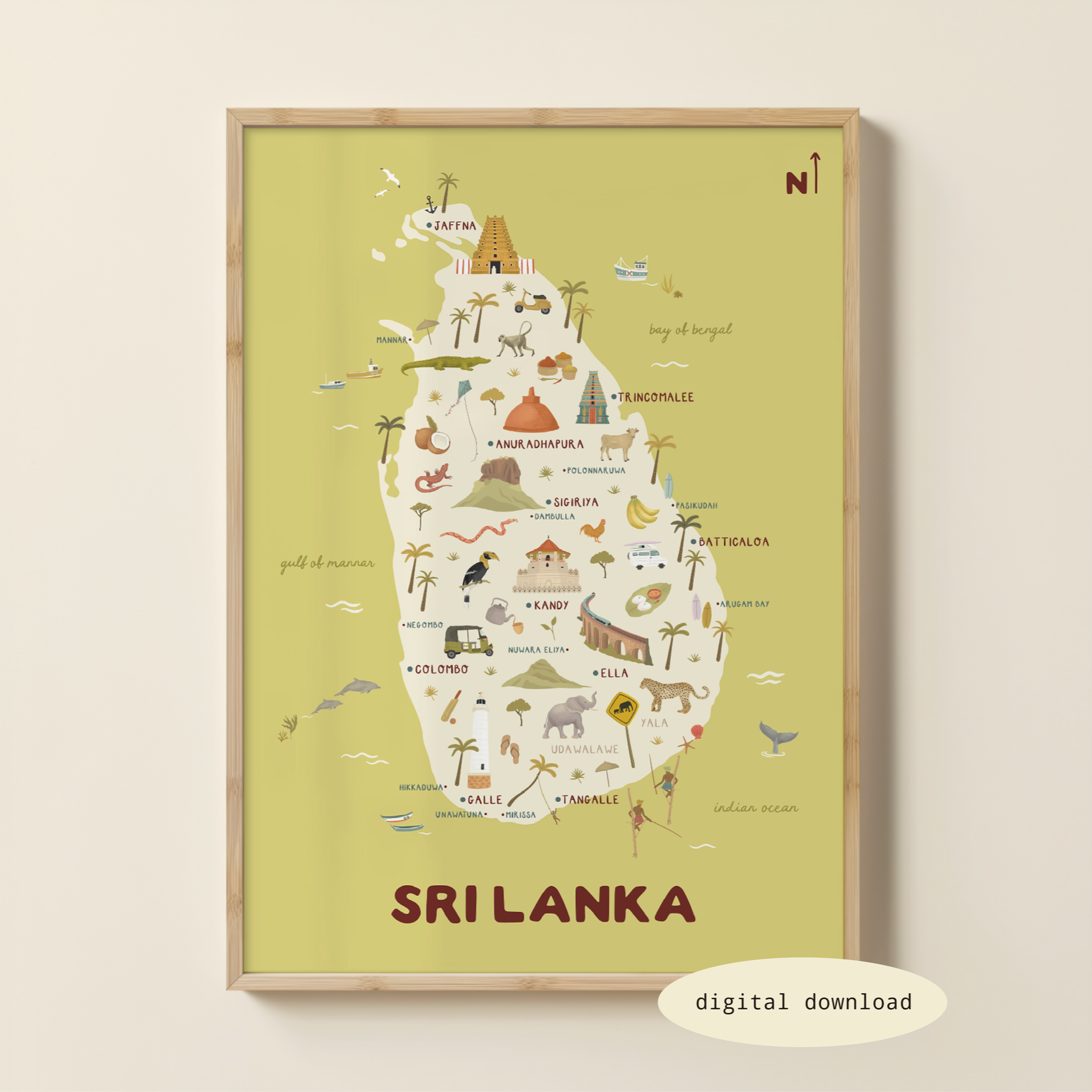 ILLUSTRATED MAP OF SRI LANKA