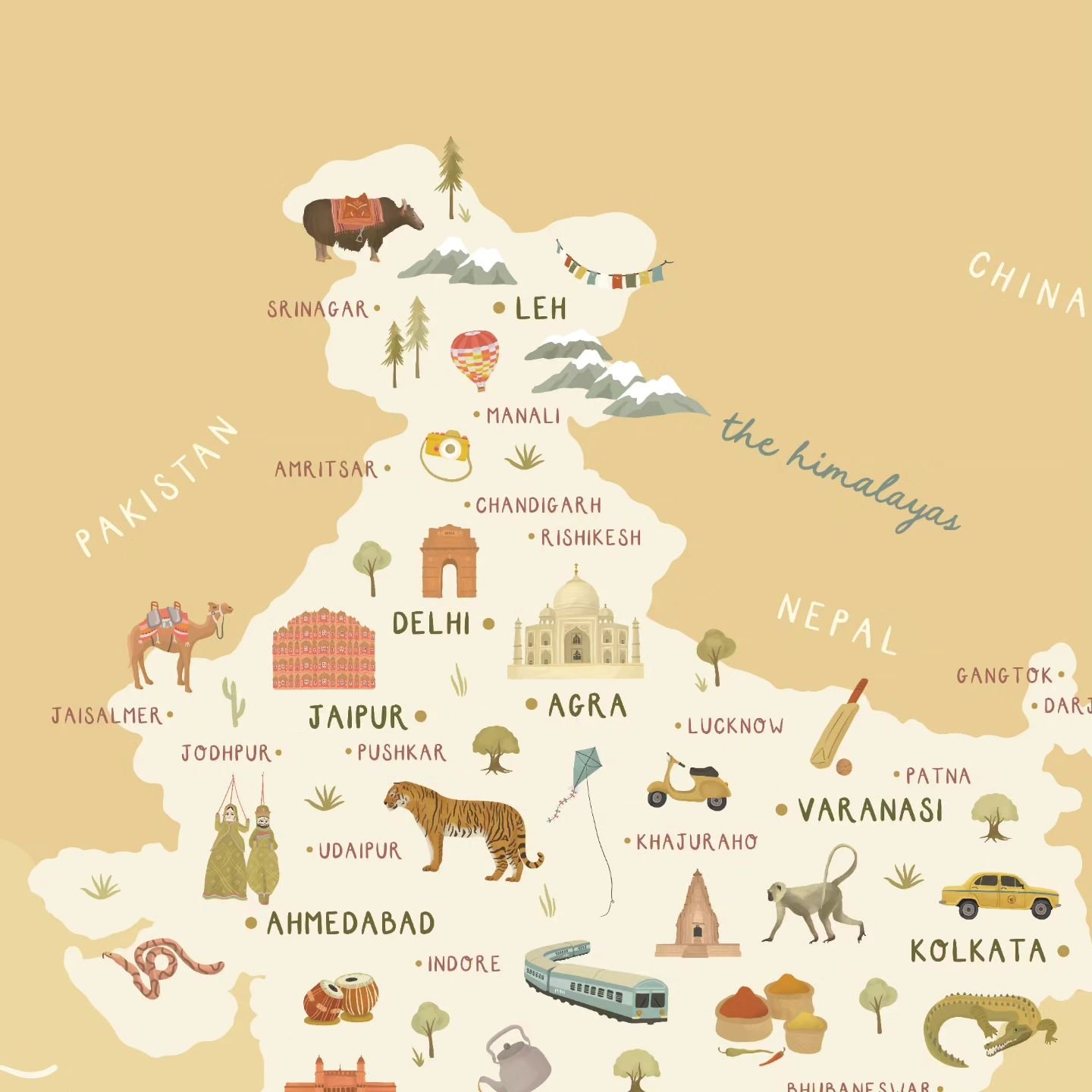 My illustrated map of India📍

Swipe to the end to see where to shop! 👀
