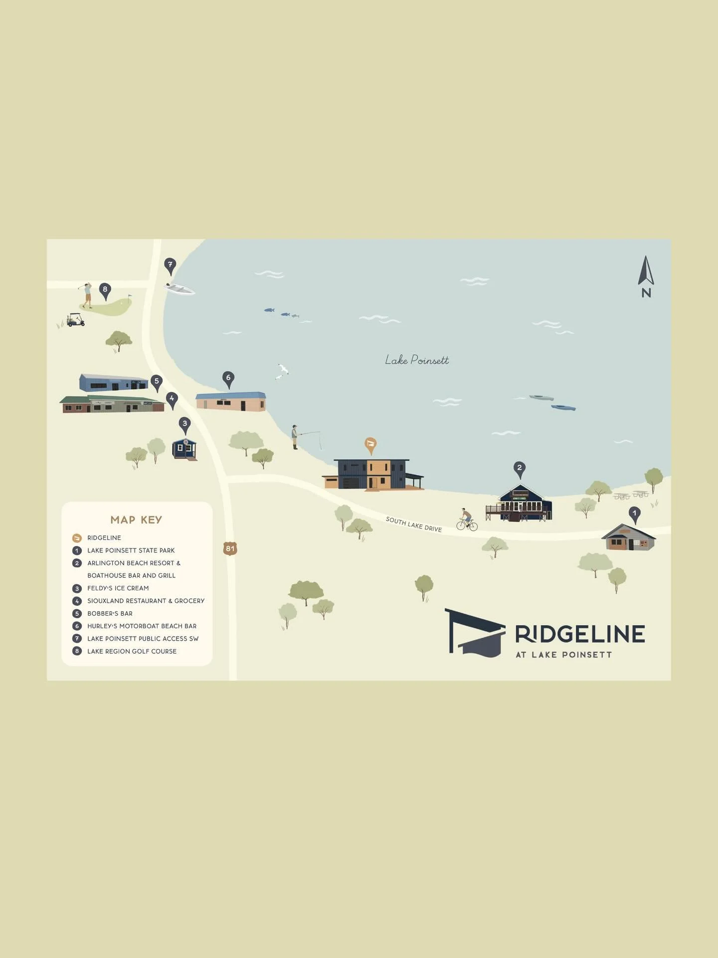 Just wrapped up this illustrated map for an Airbnb property on Lake Poinsett&rsquo;s waterfront, South Dakota. Loved bringing this little haven to life! 🌳🦆