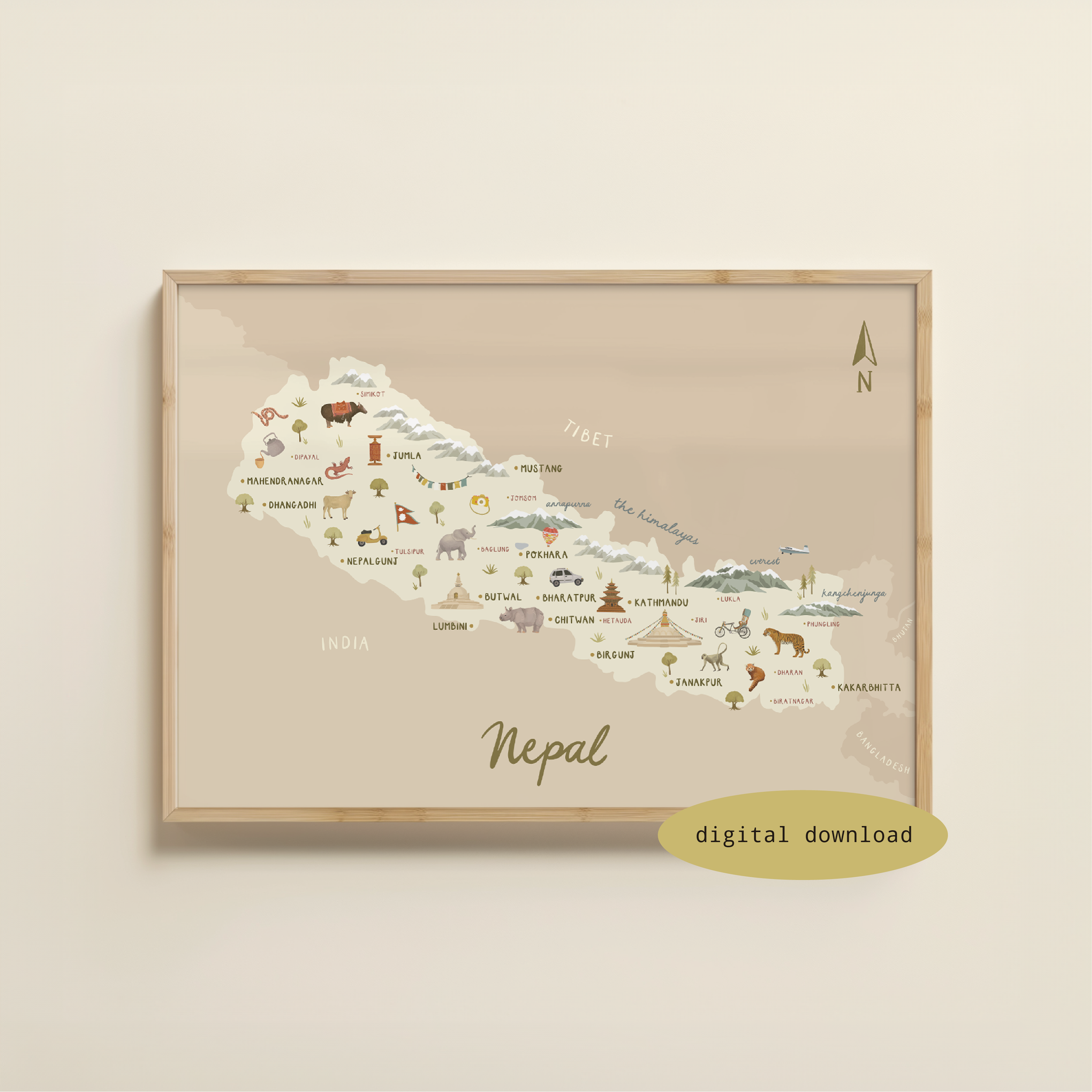 ILLUSTRATED MAP OF NEPAL