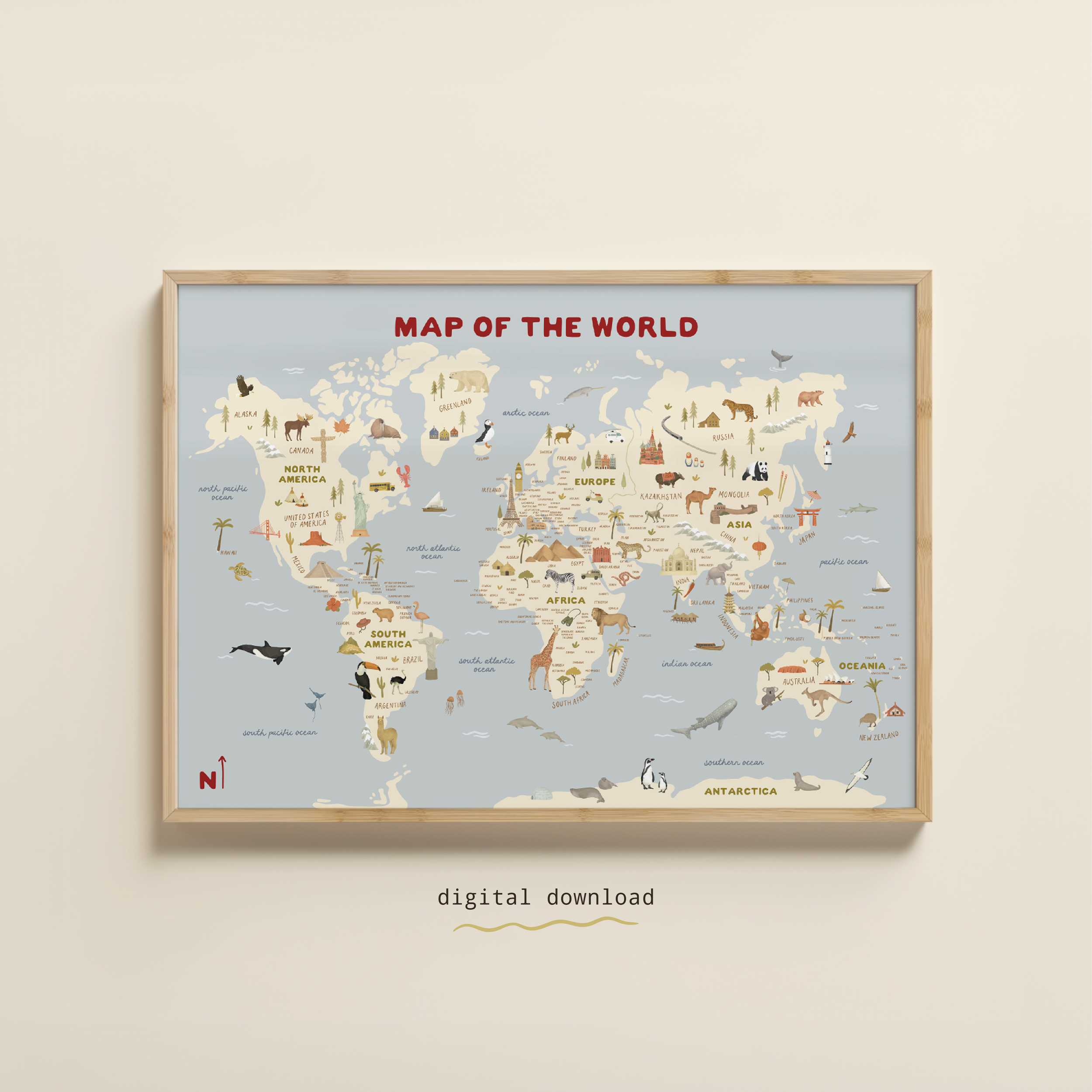 ILLUSTRATED MAP OF THE WORLD