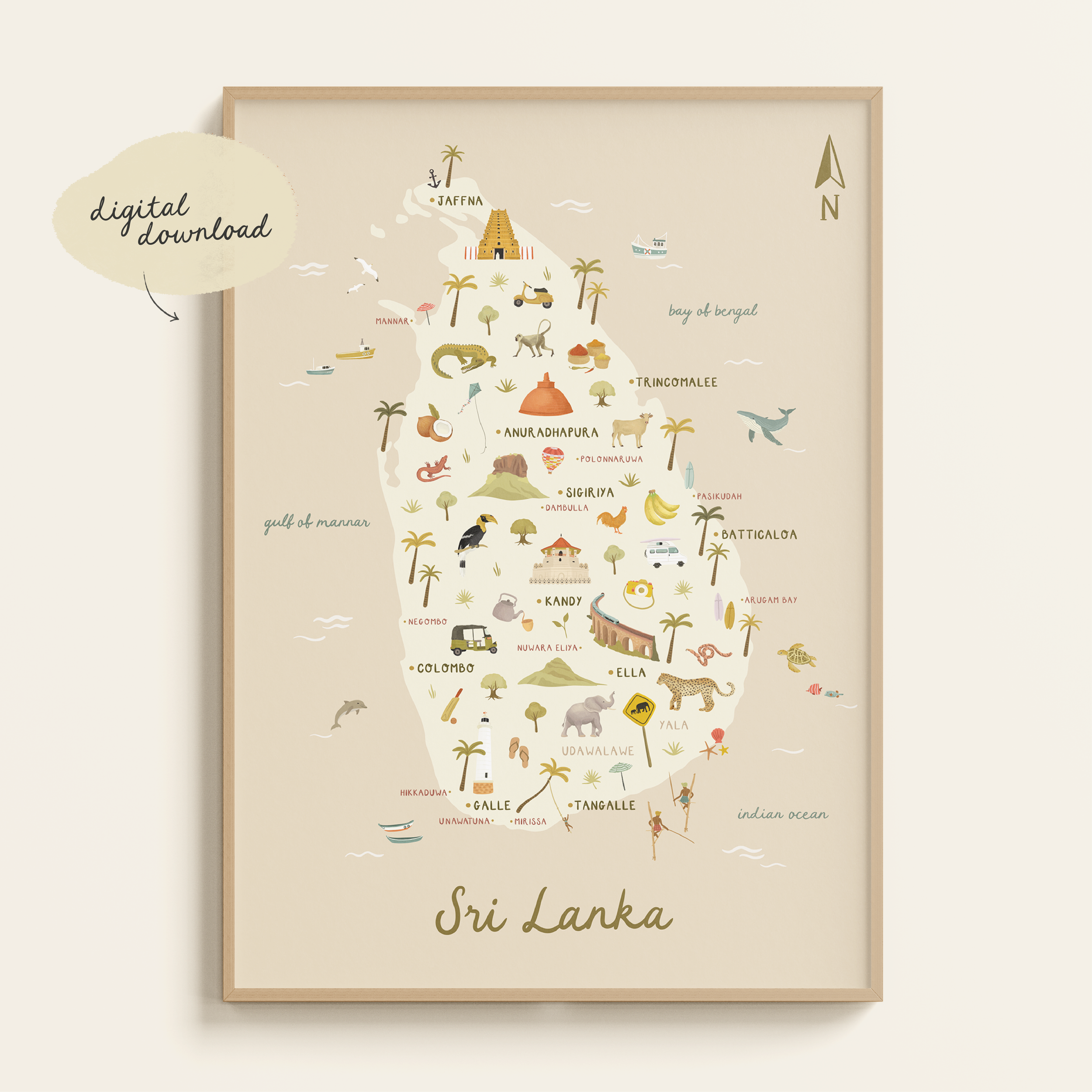 ILLUSTRATED MAP OF SRI LANKA