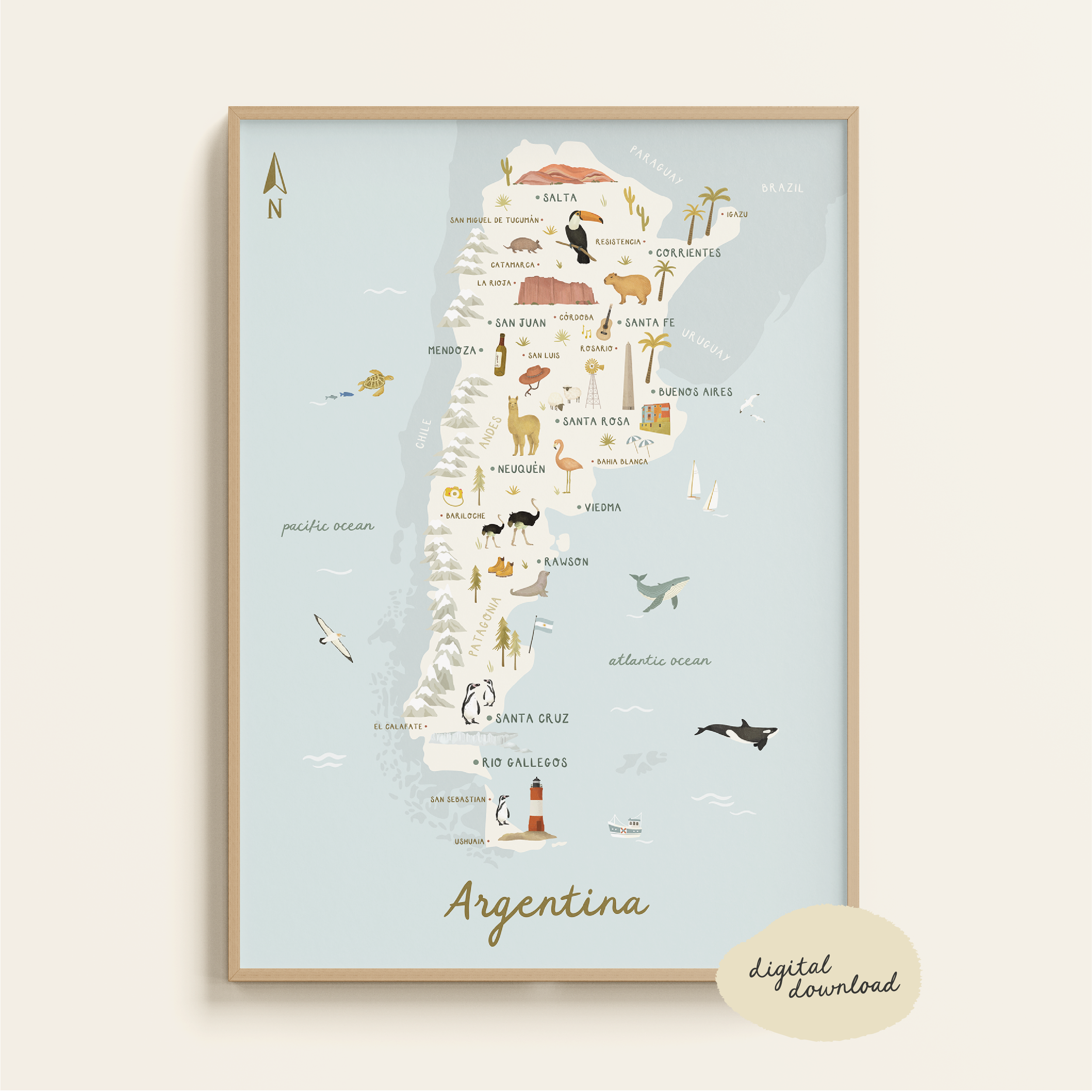 ILLUSTRATED MAP OF ARGENTINA