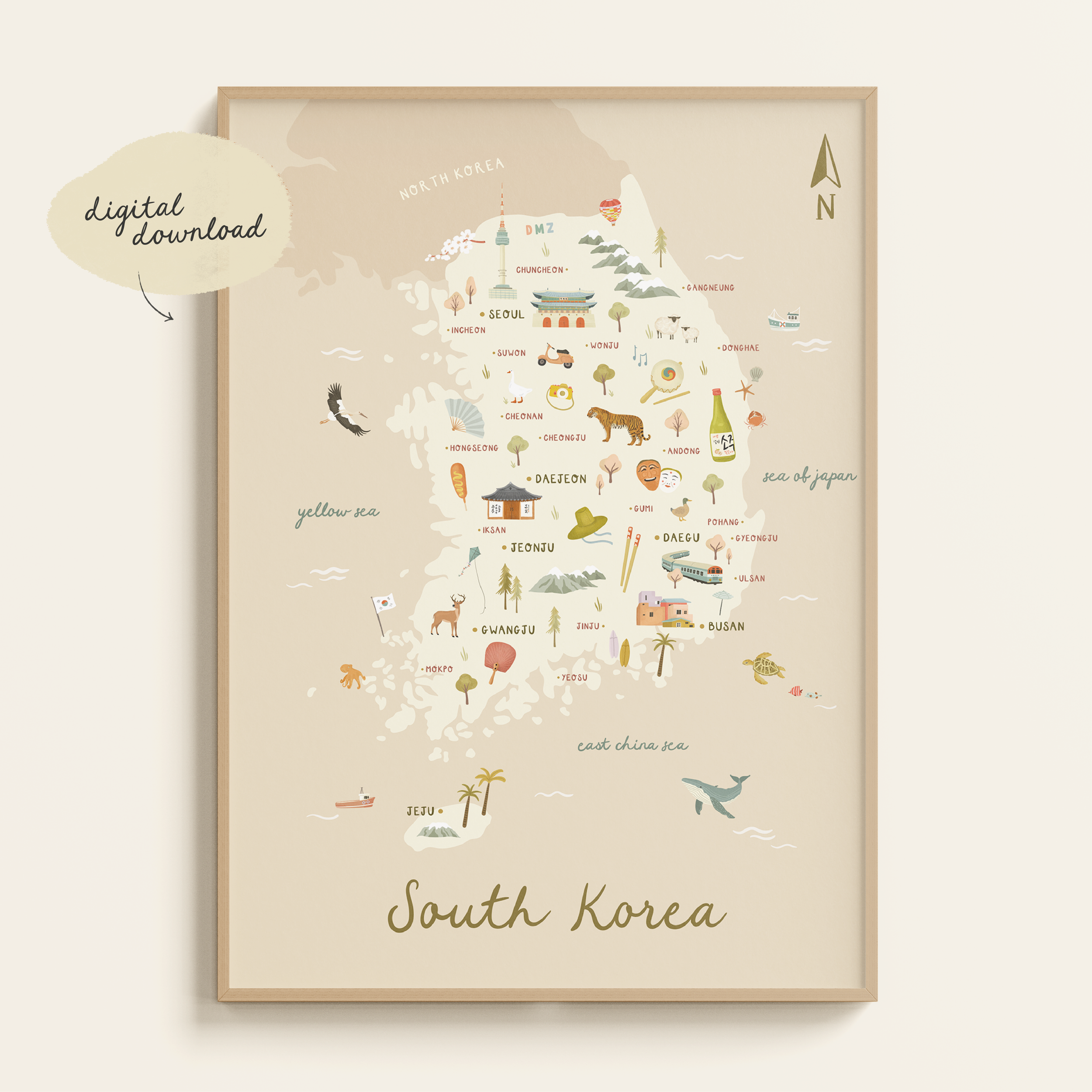 ILLUSTRATED MAP OF SOUTH KOREA