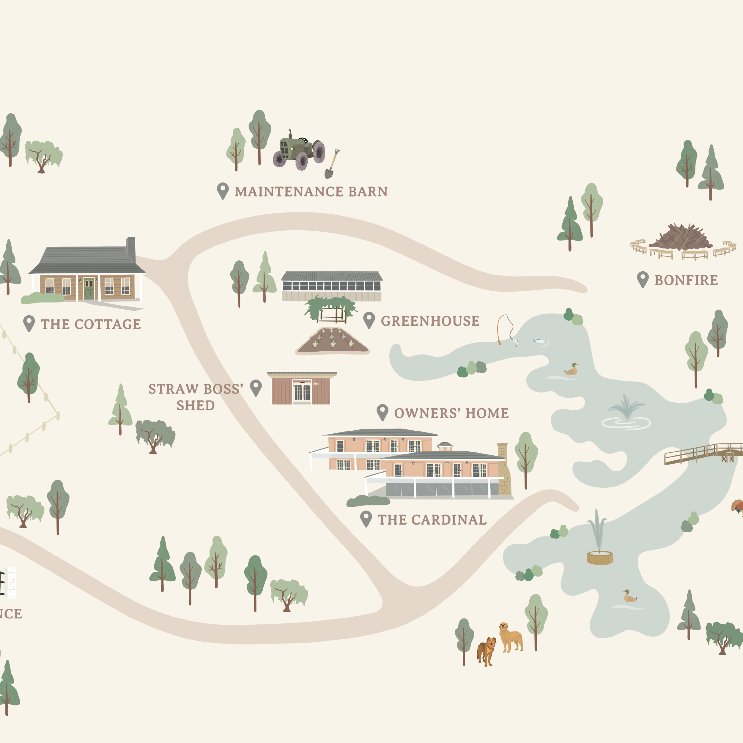 Closeup details of Sleepy Lagoon map